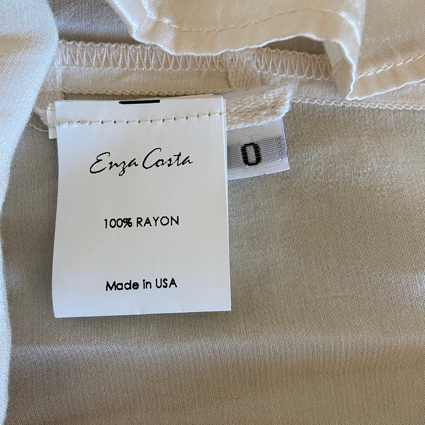 Enza Costa Silky Feel Ivory Racerback Dress - Women's Size 0