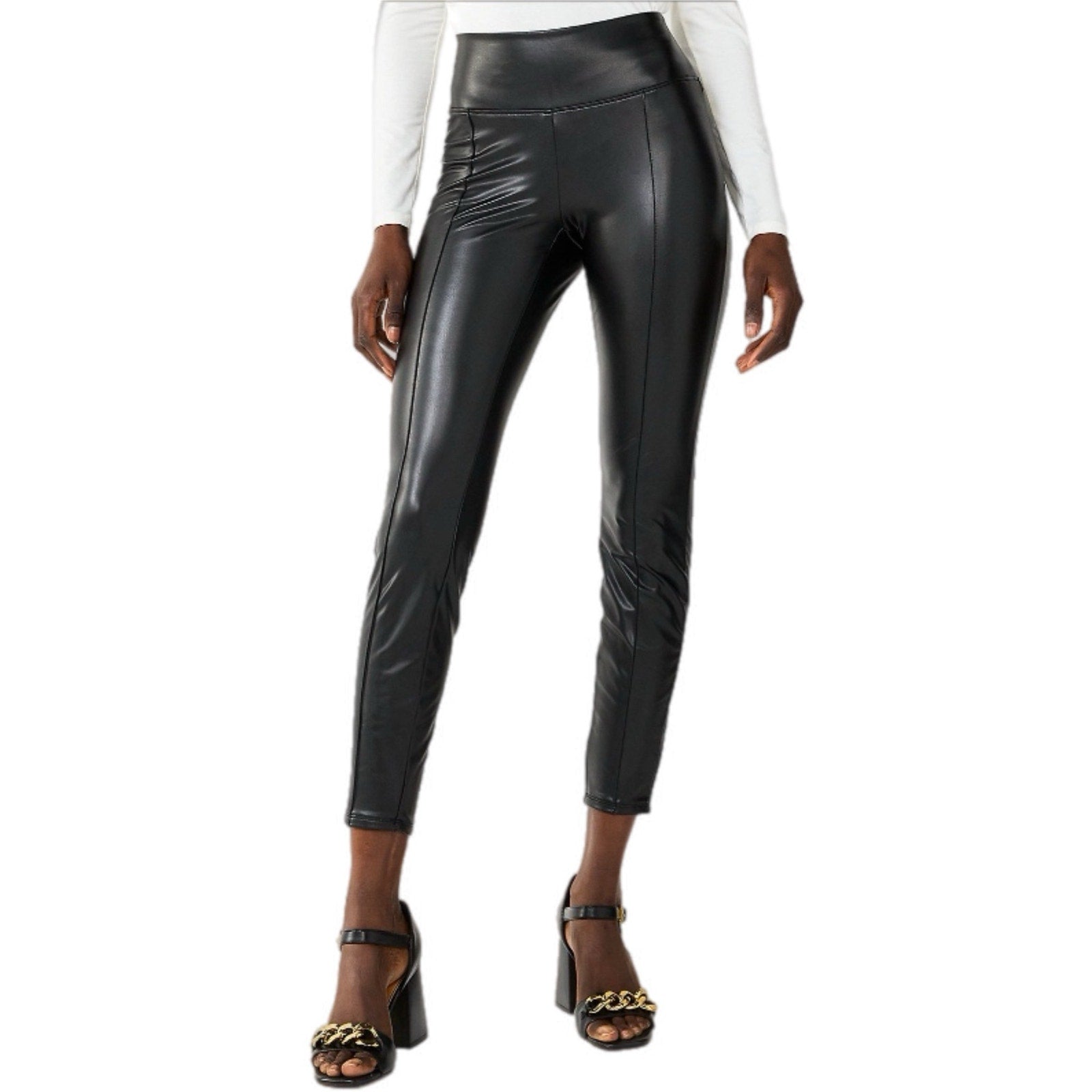 Nine West Black Faux Leather Leggings NWT - Women's Size L
