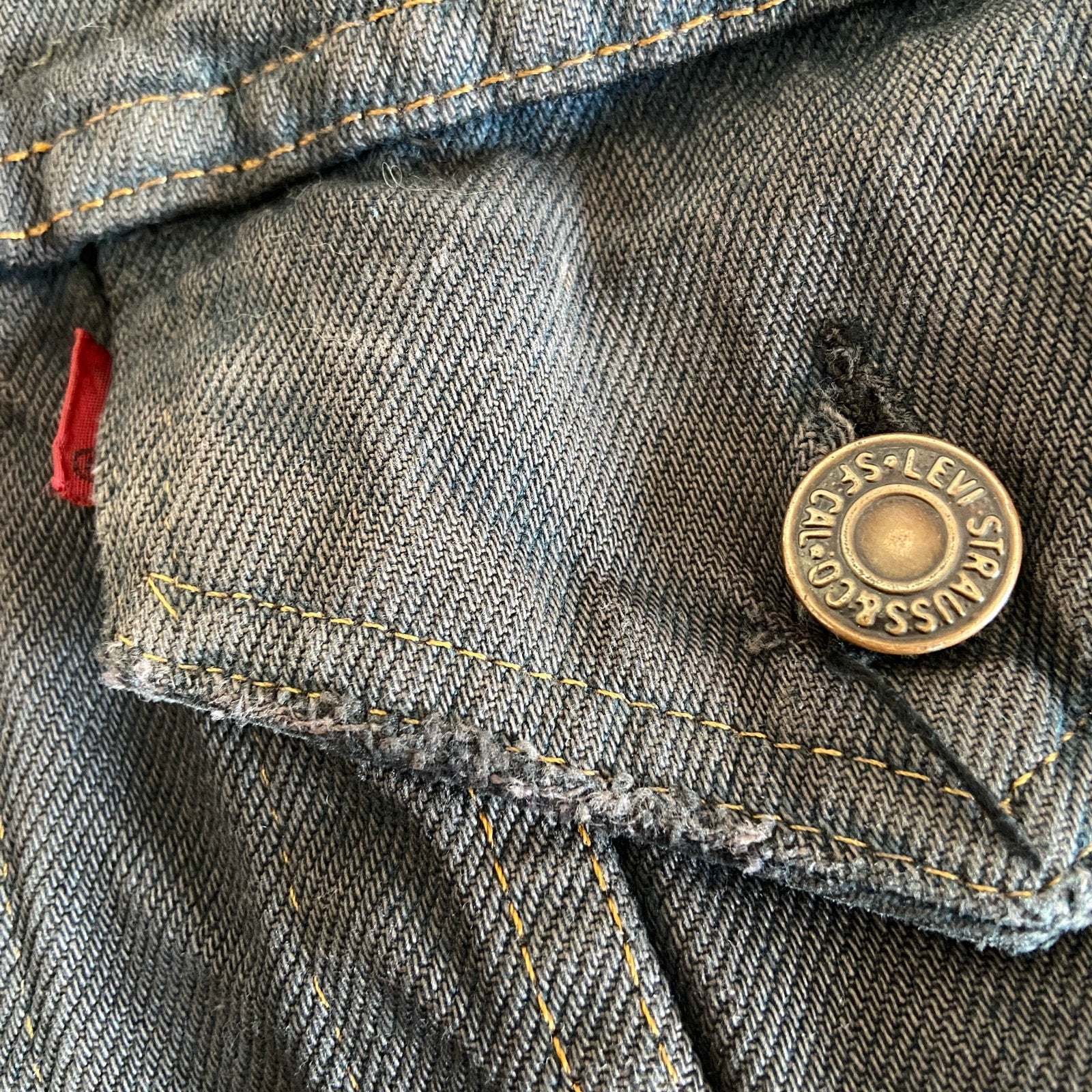 Levi's Distressed Dark Denim Pretenders Patch Jean Jacket - Women's Size Large