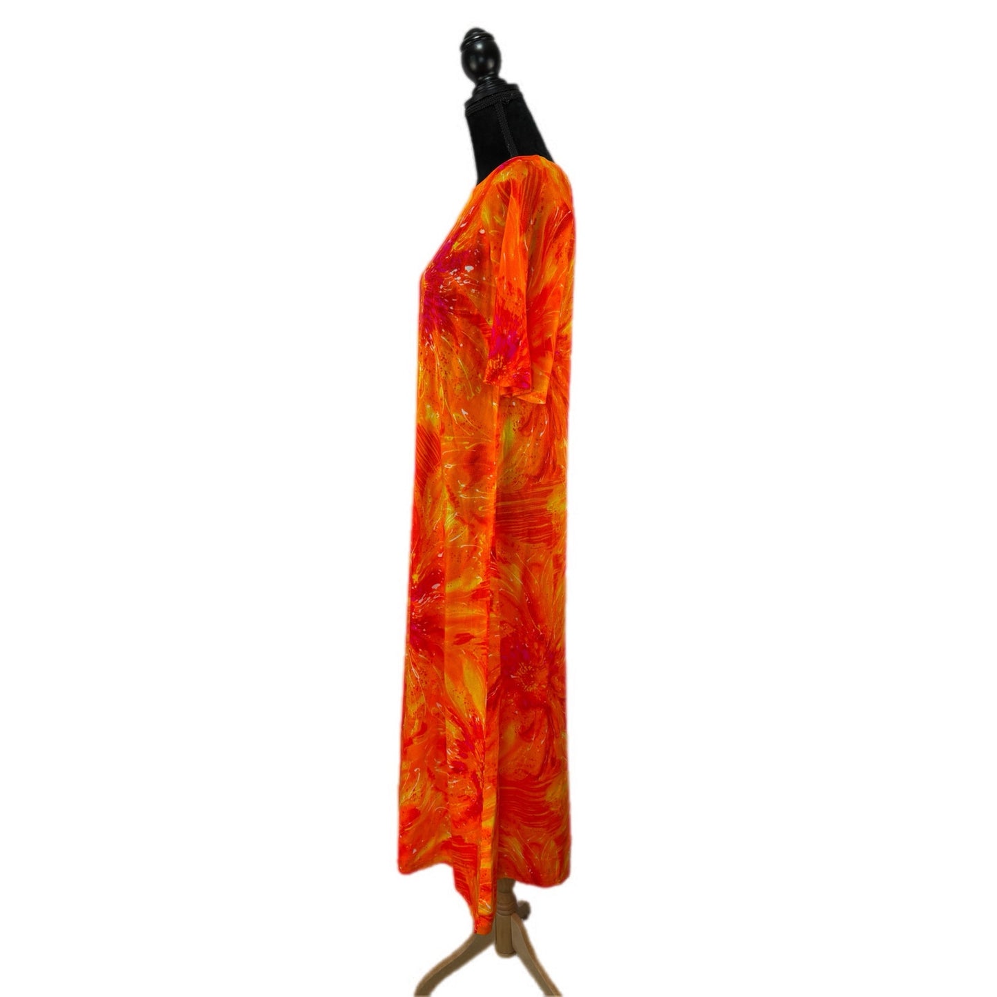 Vintage Royal Hawaiian Bright Orange and Pink Floral Dress - Women's Size 10