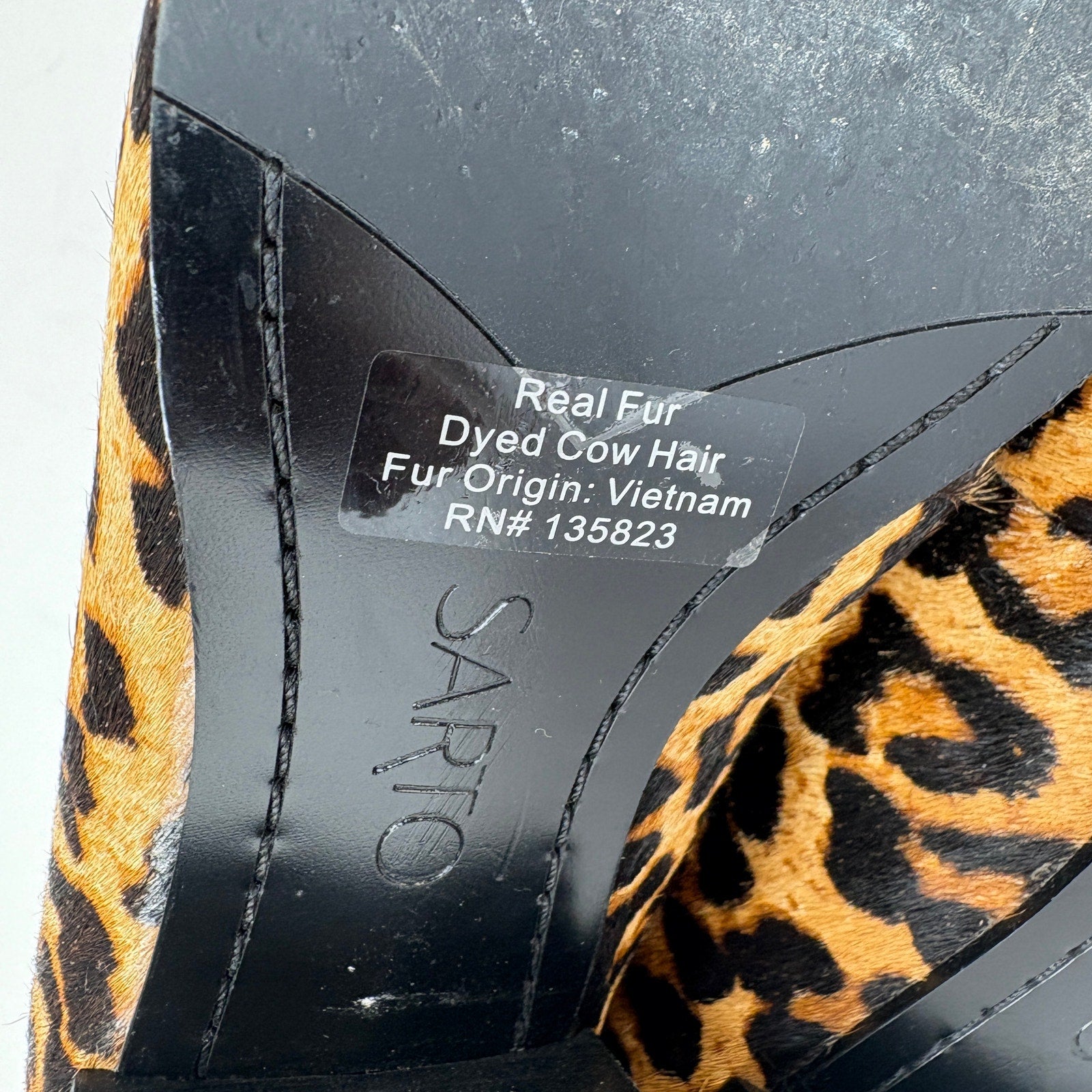 Franco Sarto Cow Hair Dyed Animal Print Pointed Loafers - Women's Size 8