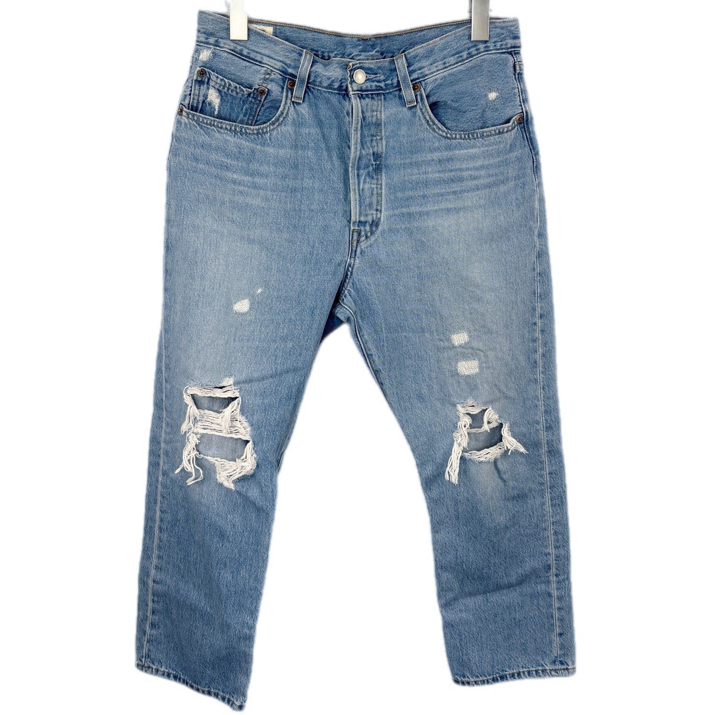Levi's 501 Repro Big E Distressed Light Wash Jeans - Men's Size 31x26