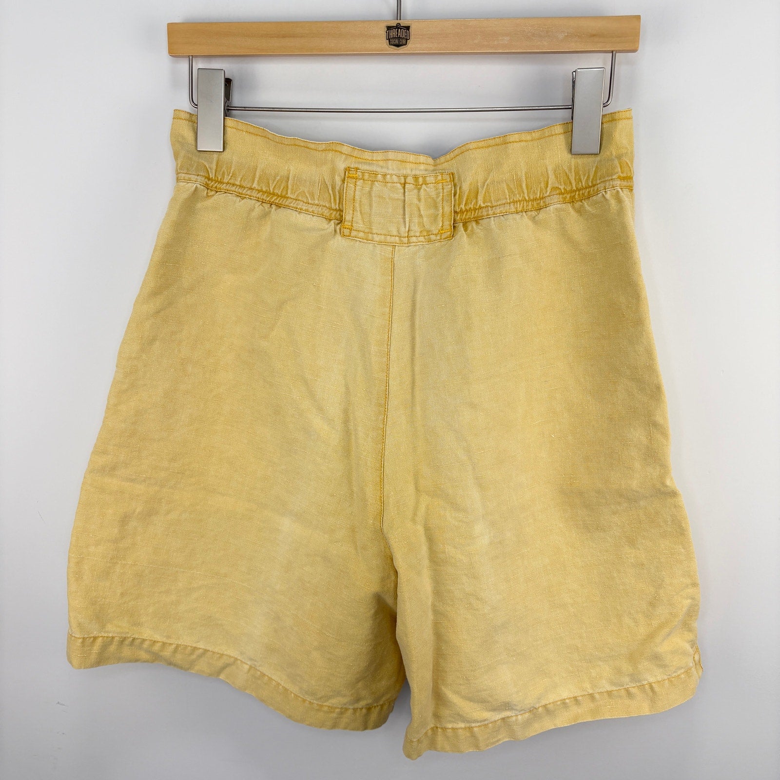 Vintage 90's Yellow Paper Bag High Waist Shorts - Women's Size 5/6