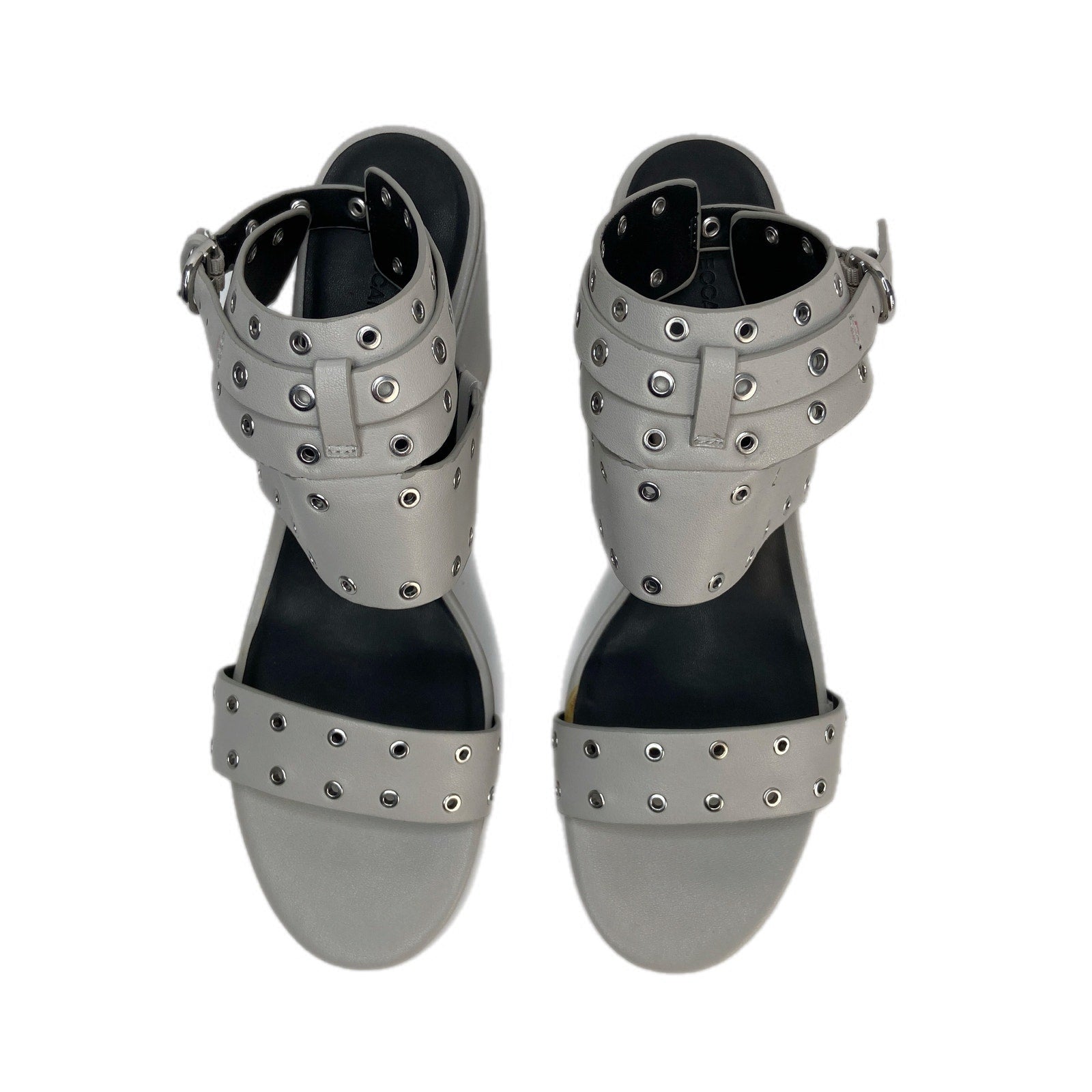 Rebecca Minkoff Carter Grommet Ankle Strap Chunky Heel Sandals - Women's 10.5