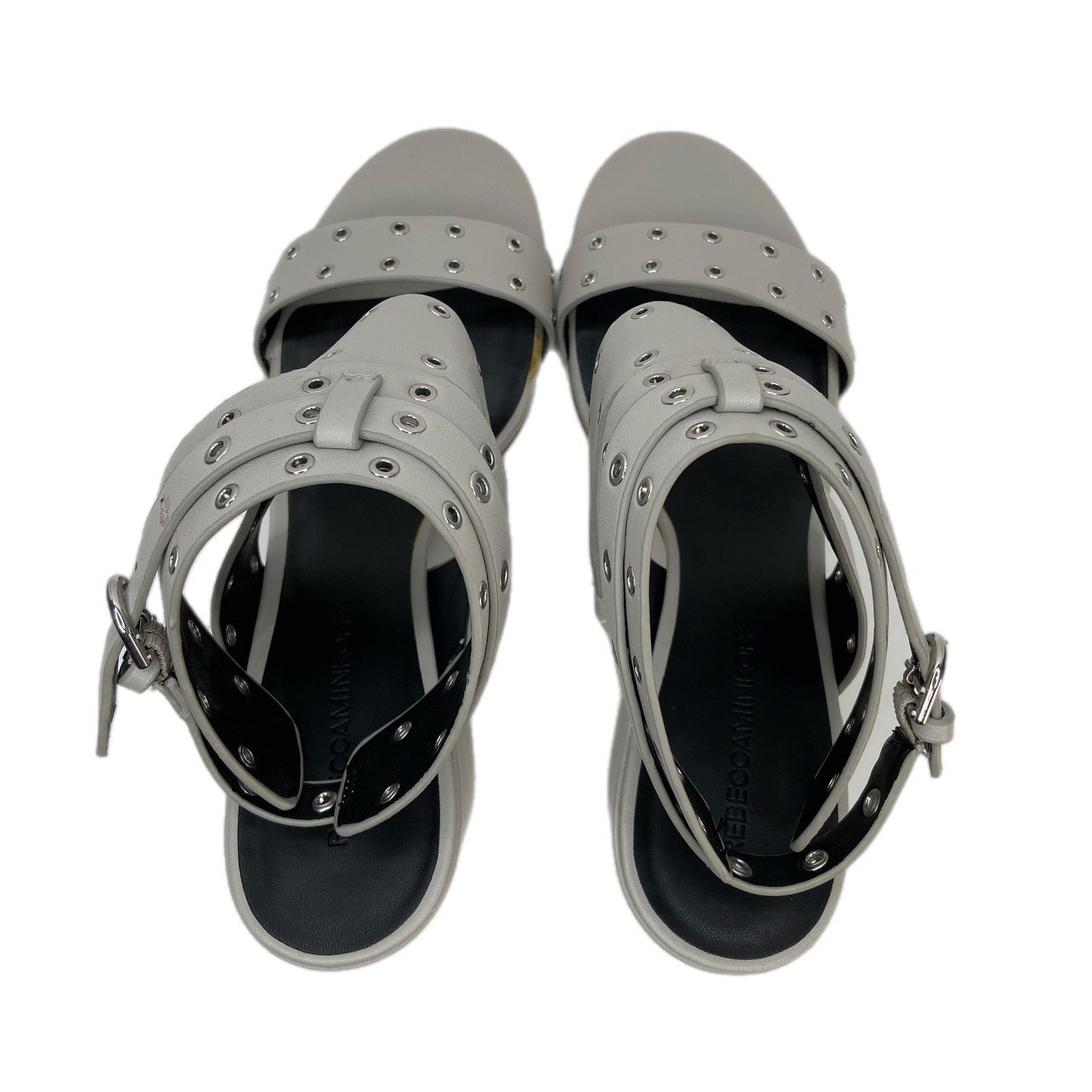 Rebecca Minkoff Carter Grommet Ankle Strap Chunky Heel Sandals - Women's 10.5