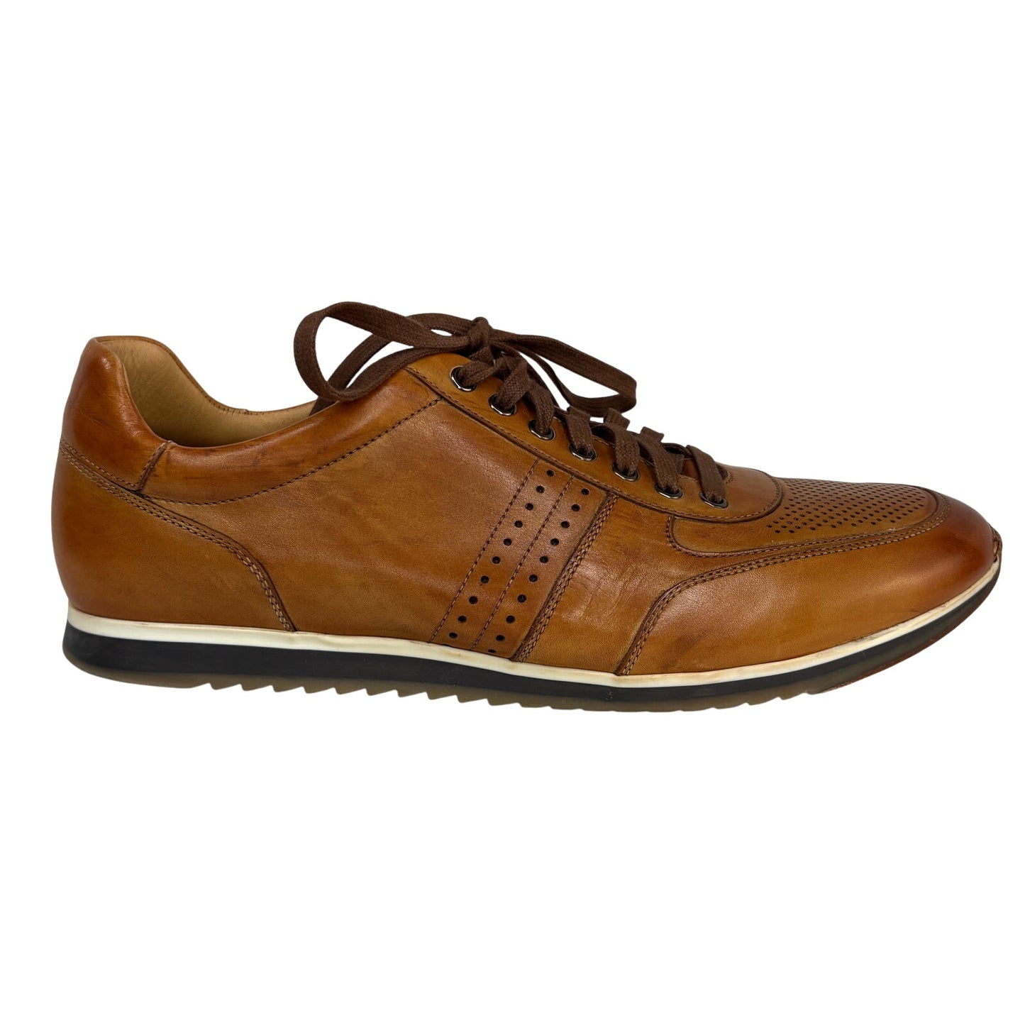 Magnanni Marlow Cognac Leather Sneaker - Men's Size 9.5 M