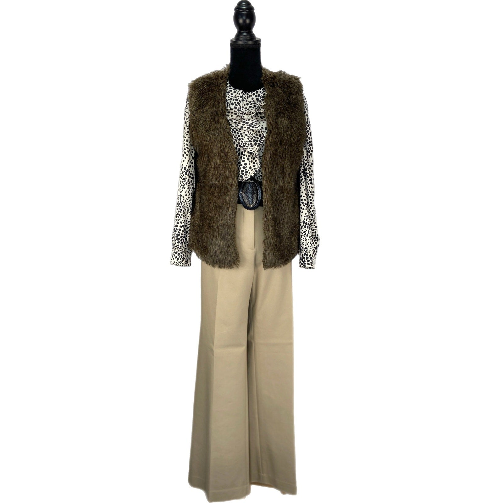 Jack by BB Dakota Faux Fur Mob Wife Chic Vest - Women's Size Small