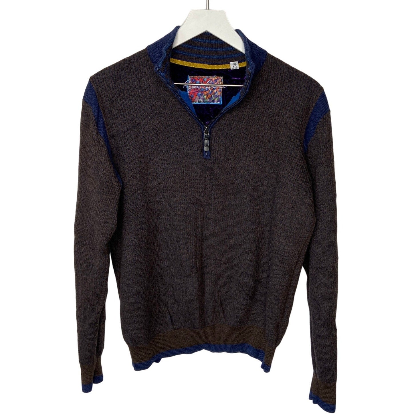 Robert Graham Wool 1/4 Zip Sweater - Men's Size XL