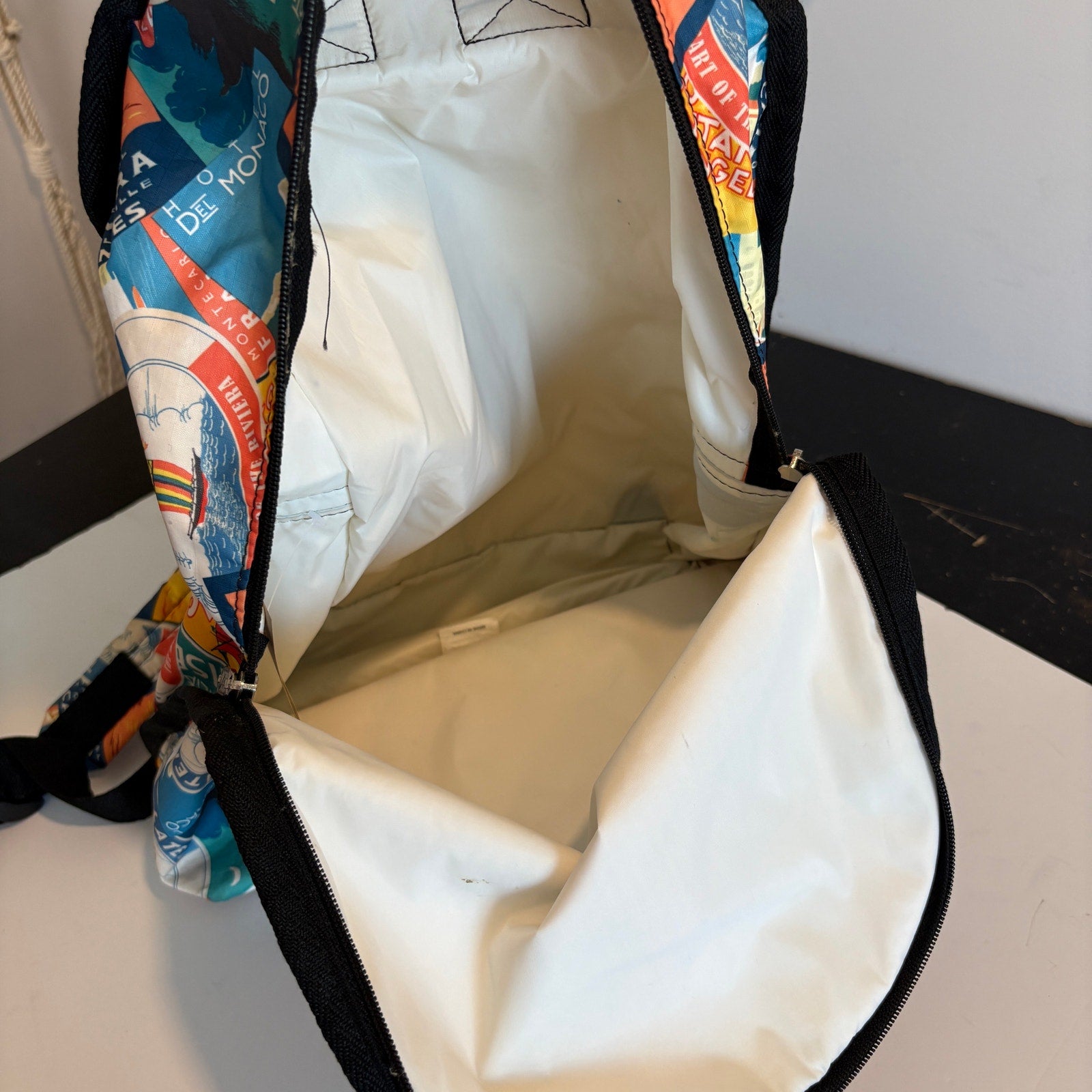 LeSportsac Rare Travel Hotel Postcards Backpack