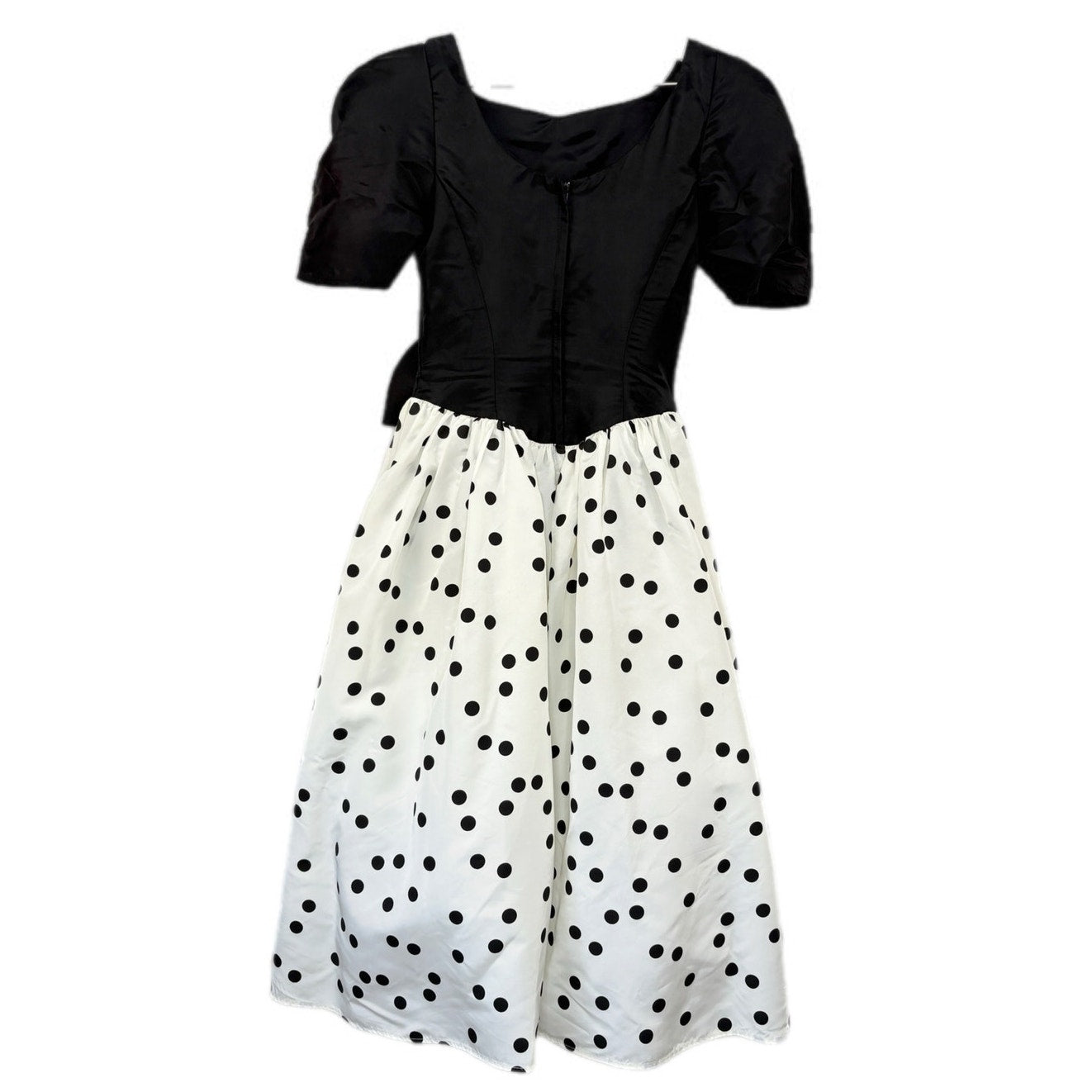 Gunne Sax Jessica McClintock Taffeta Polka Dot Big Bow Formal Dress - Size 3/4