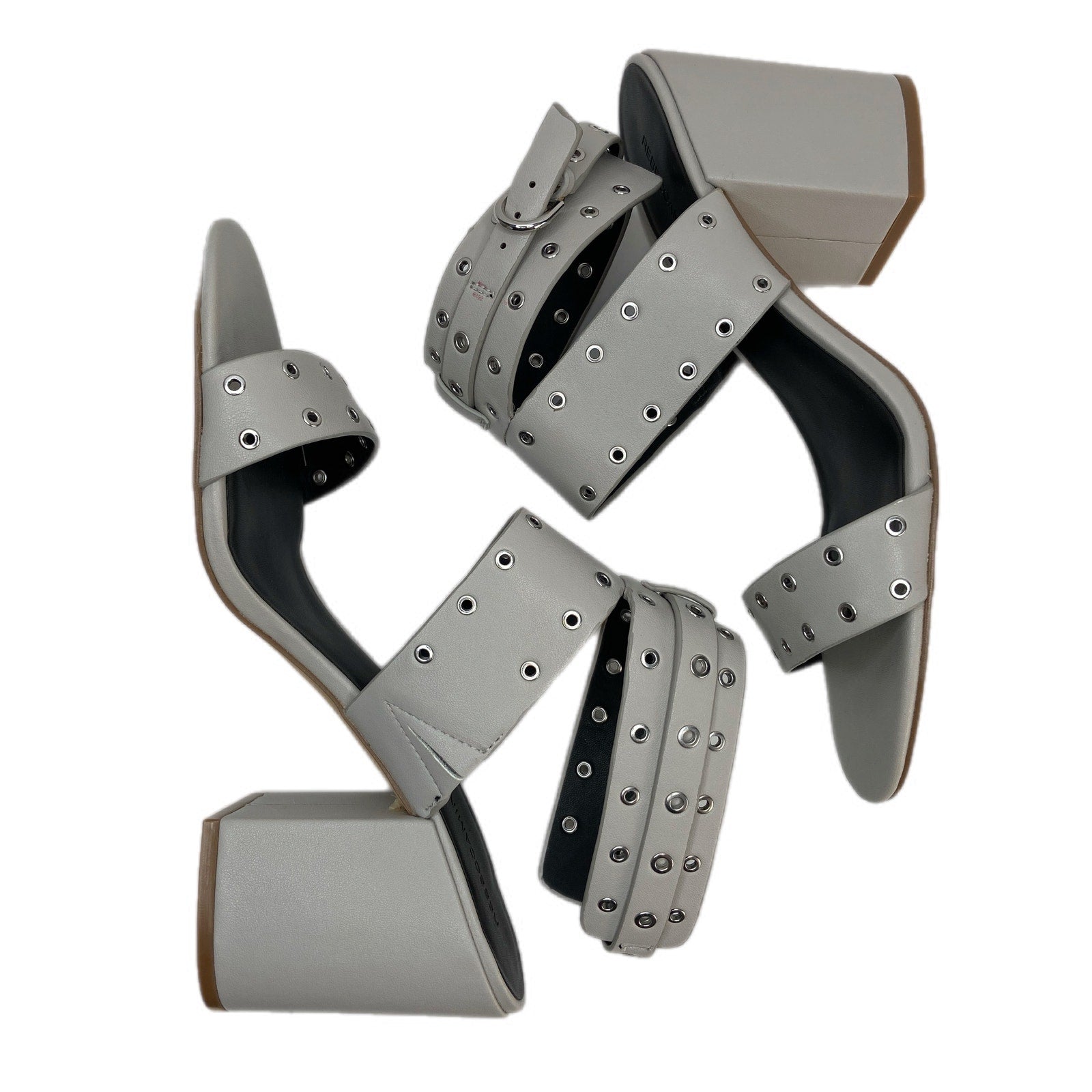 Rebecca Minkoff Carter Grommet Ankle Strap Chunky Heel Sandals - Women's 10.5