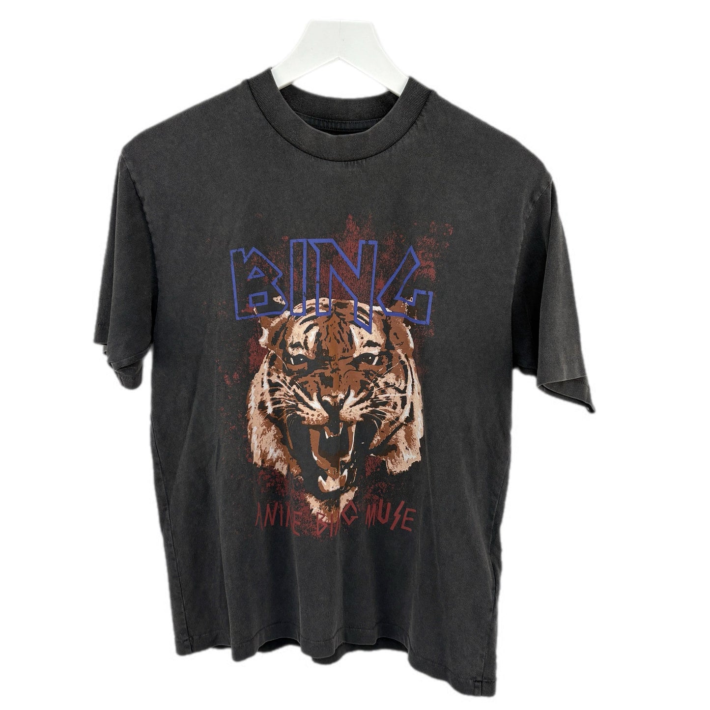 Anine Bing Distressed Black Tiger Muse Graphic T Shirt - Women's Size XS