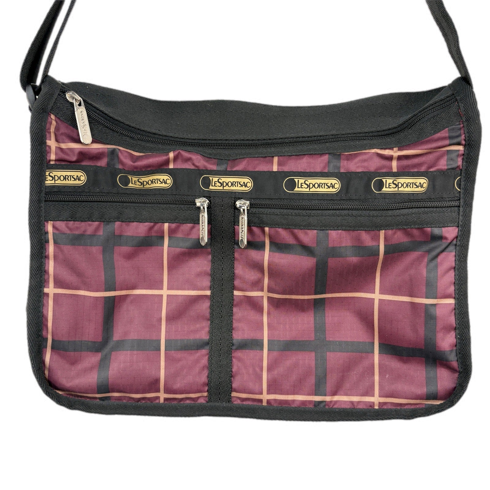 LeSportsac Burgundy Plaid Crossbody Everyday Bag