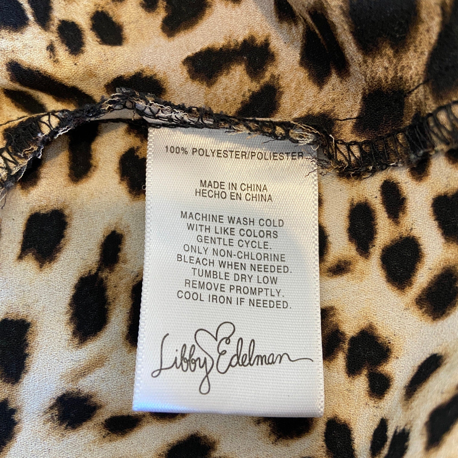Libby Edelman Leopard Print Gathered Waist Peplum Mob Wife Chic Top - Women'se L