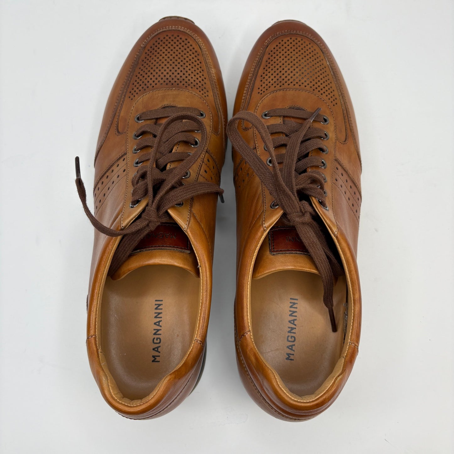 Magnanni Marlow Cognac Leather Sneaker - Men's Size 9.5 M