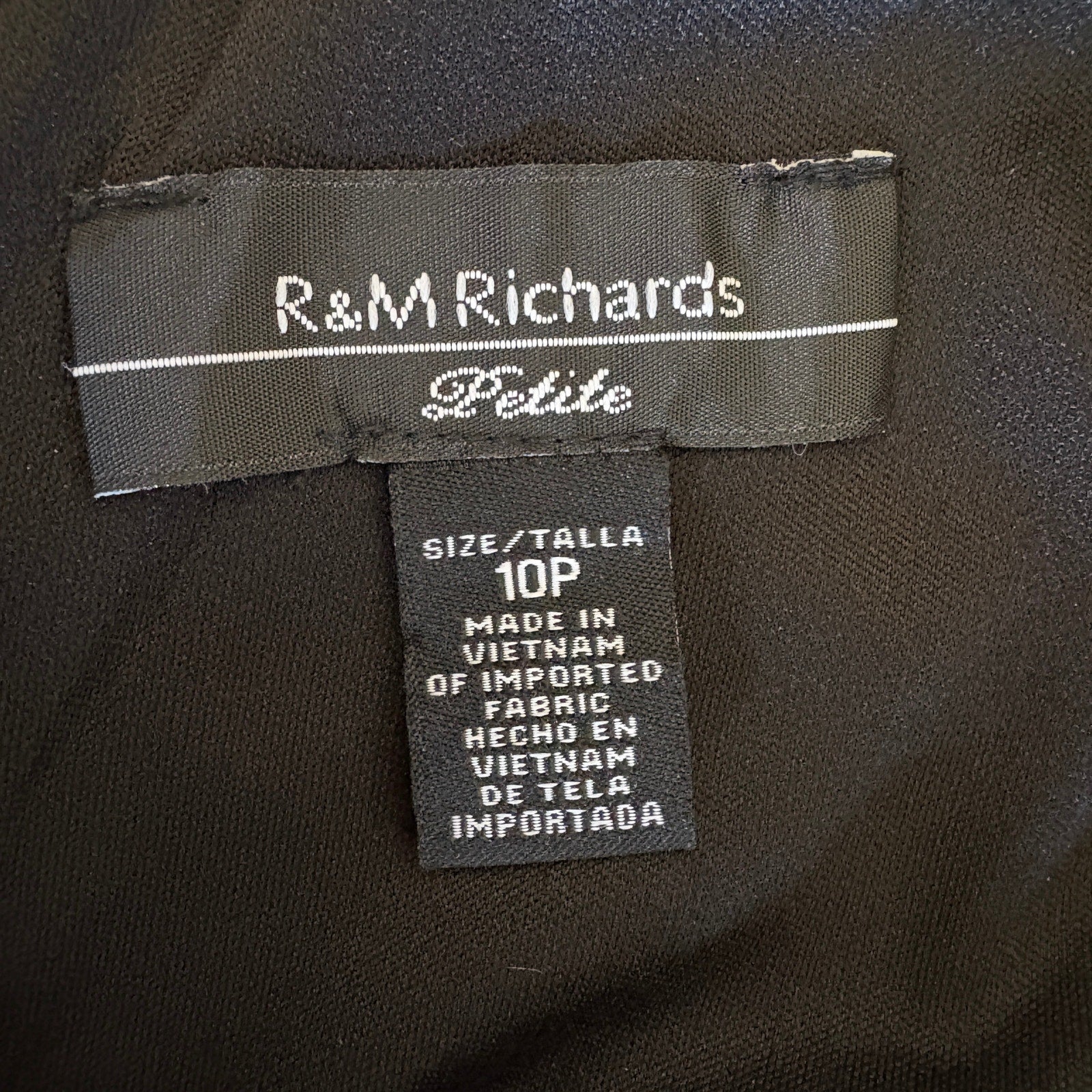 R&M Richards Gunmetal Metallic Quarter Sleeve Formal Dress - Women's Size 10P