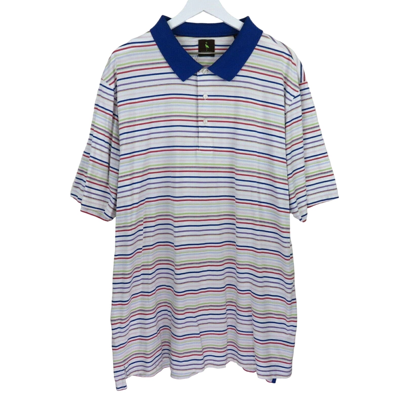 Tailorbyrd Multi-Color Striped Polo Short Sleeve Shirt - Men's 3XLT