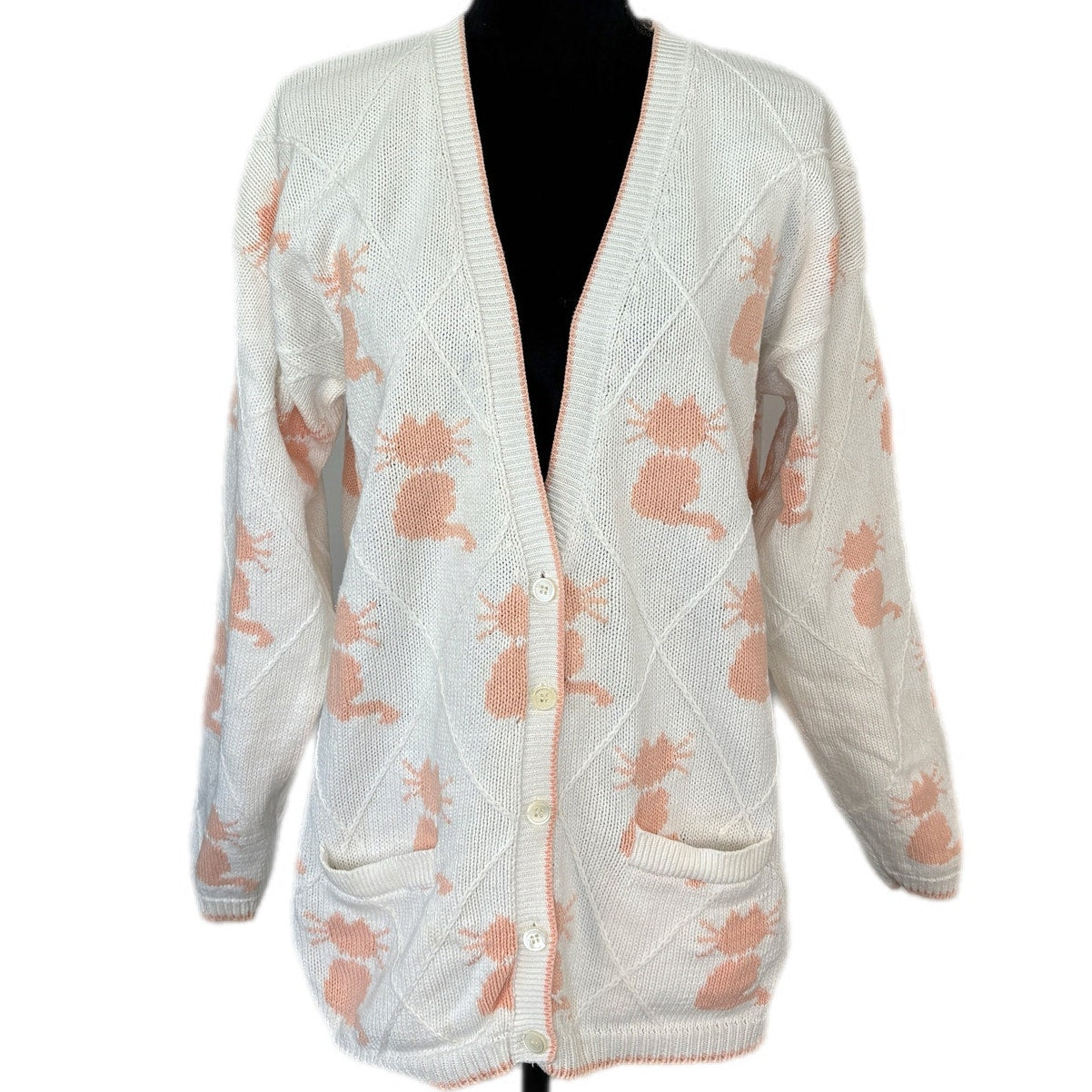 Pink Cat Cardigan - Women's Size L