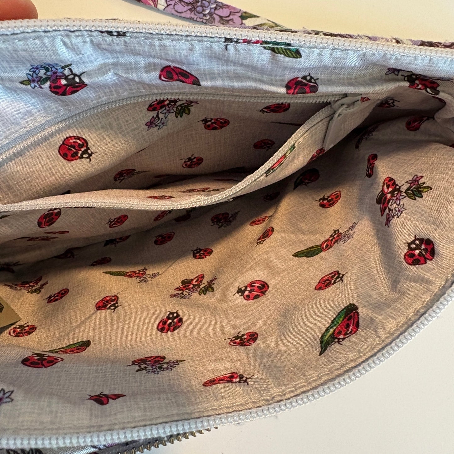 Vera Bradley Lavender Meadow Ladybugs Little Hipster Crossbody