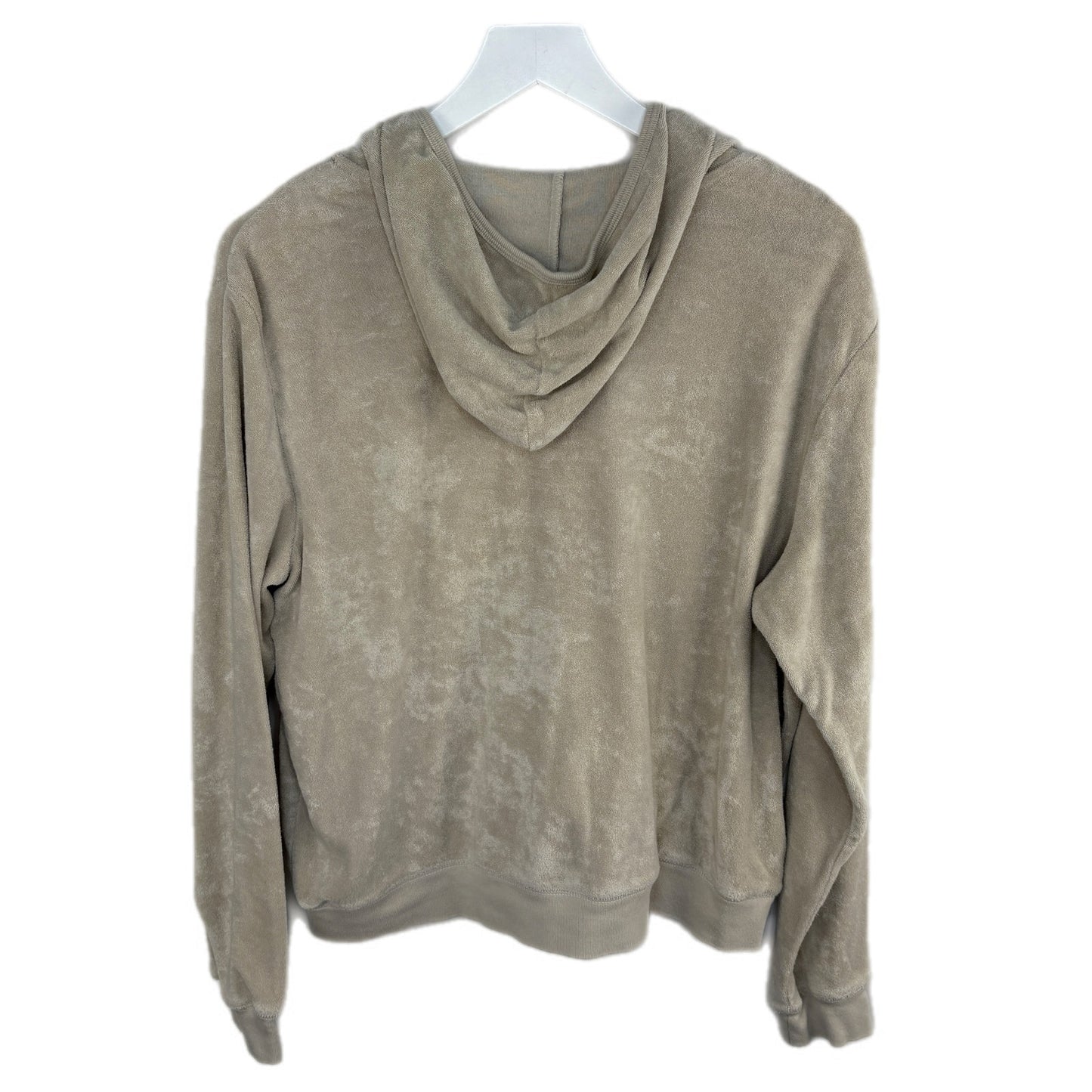 Y2K Tan Velour Zip Up Hoodie - Women's Size XL
