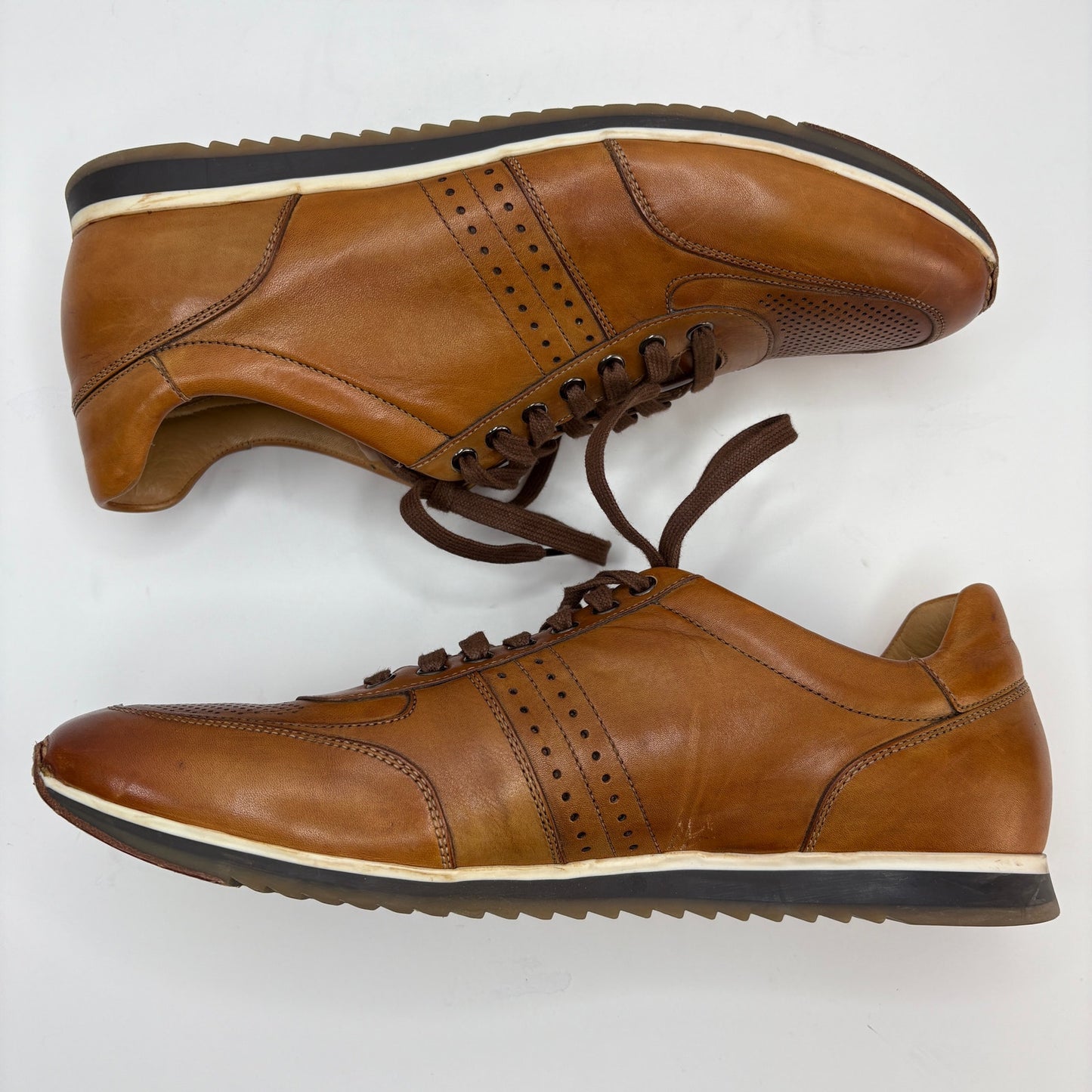 Magnanni Marlow Cognac Leather Sneaker - Men's Size 9.5 M