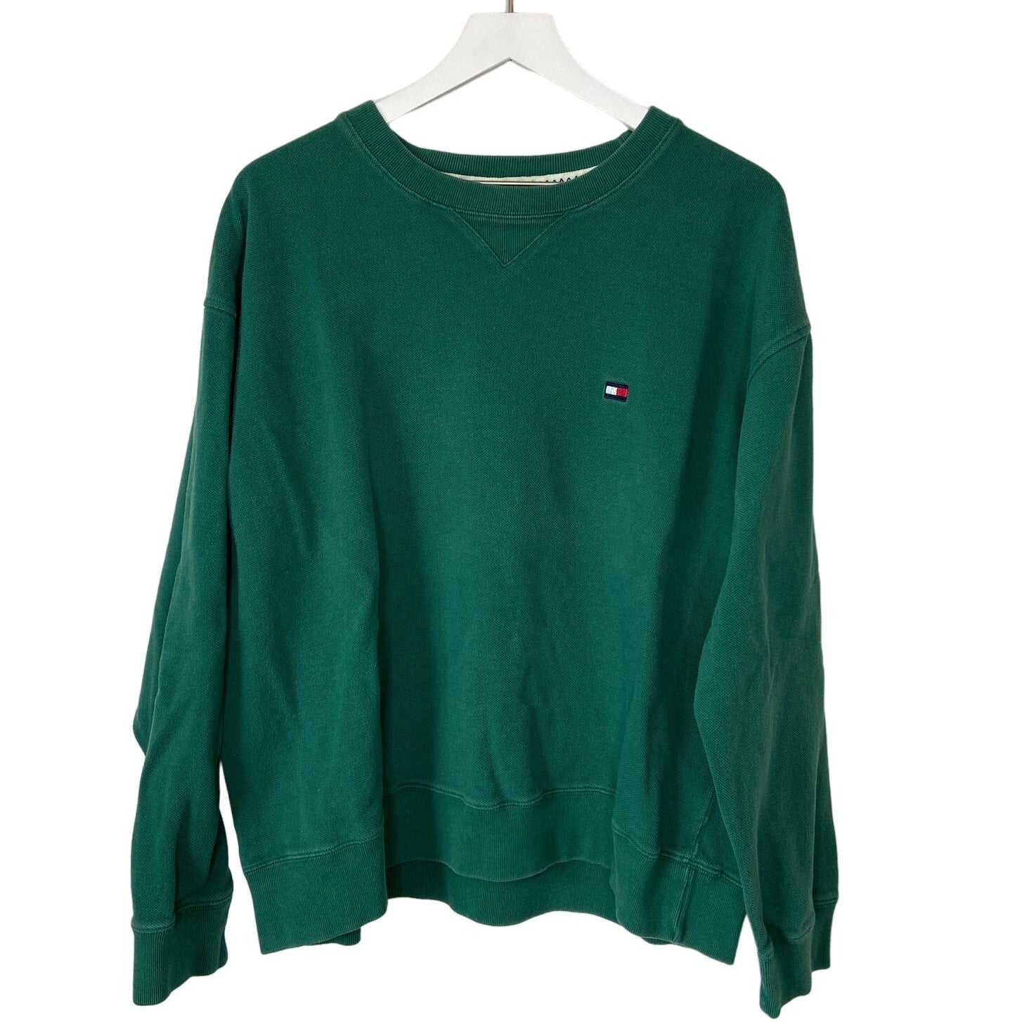 Tommy Hilfiger Green Cotton Crewneck Shirt - Men's Size XL