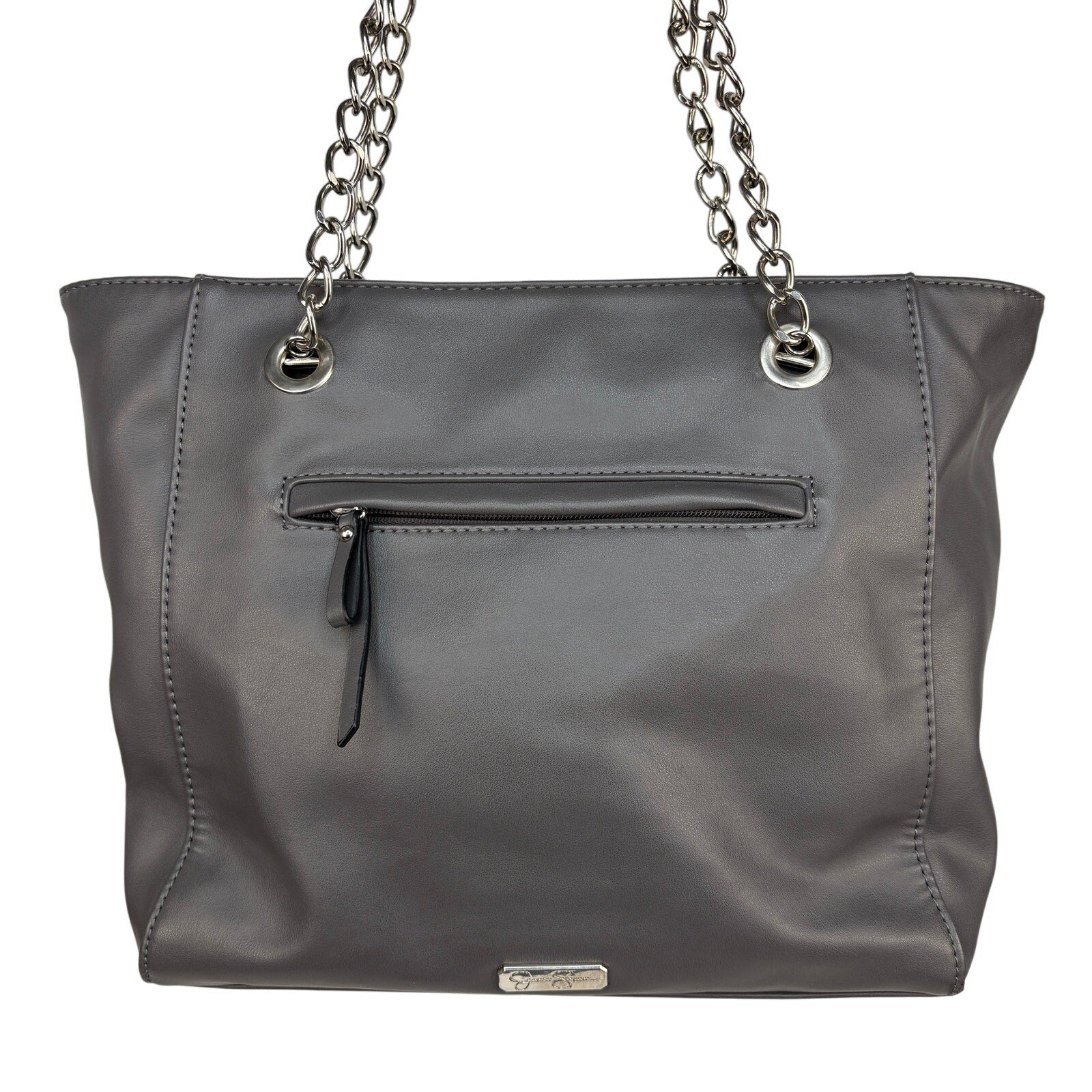 Jessica Simpson Gray Studded Bow Shoulder Bag