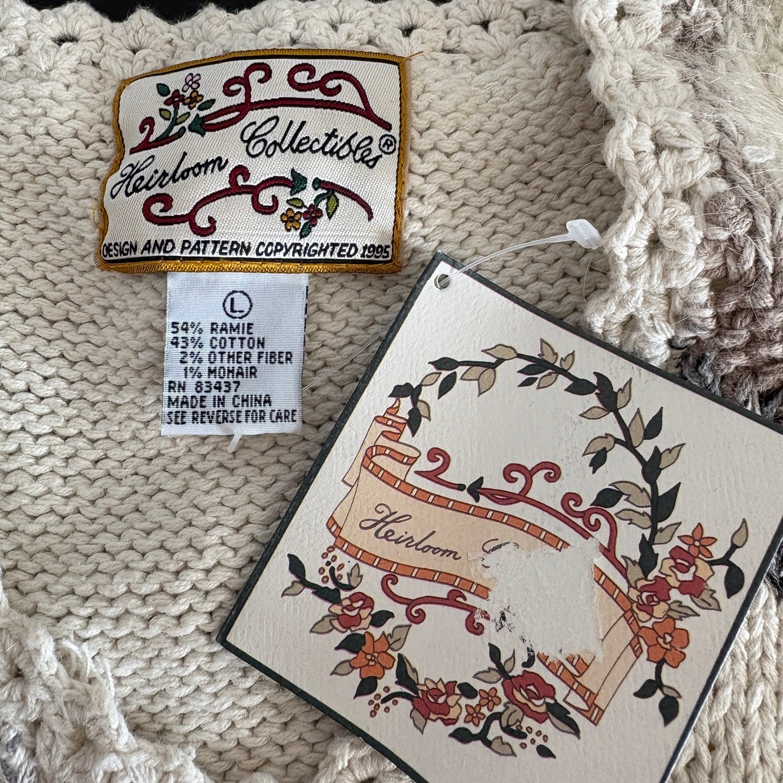 Heirloom Collectibles Patterned Knit Grandma Sweater - Women's Size L