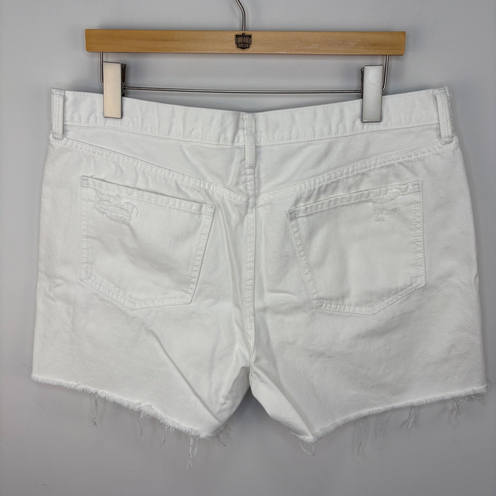 Mossimo White Distressed Boyfriend Shorts - Women's Size 14