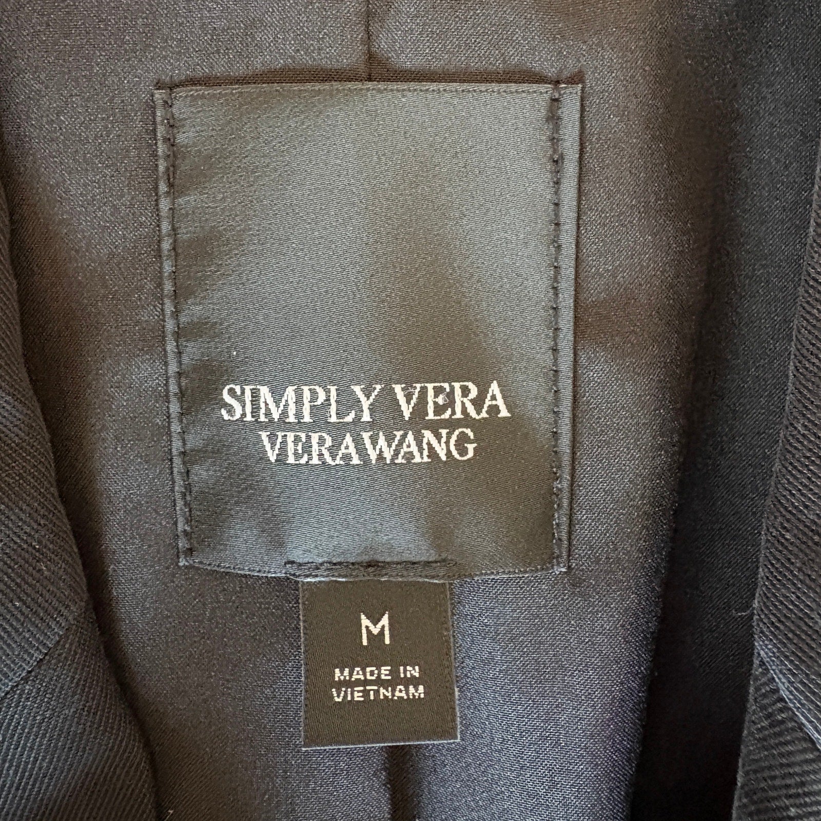 Simply Vera Vera Wang Black Sleeveless Blazer Vest - Women's Size M