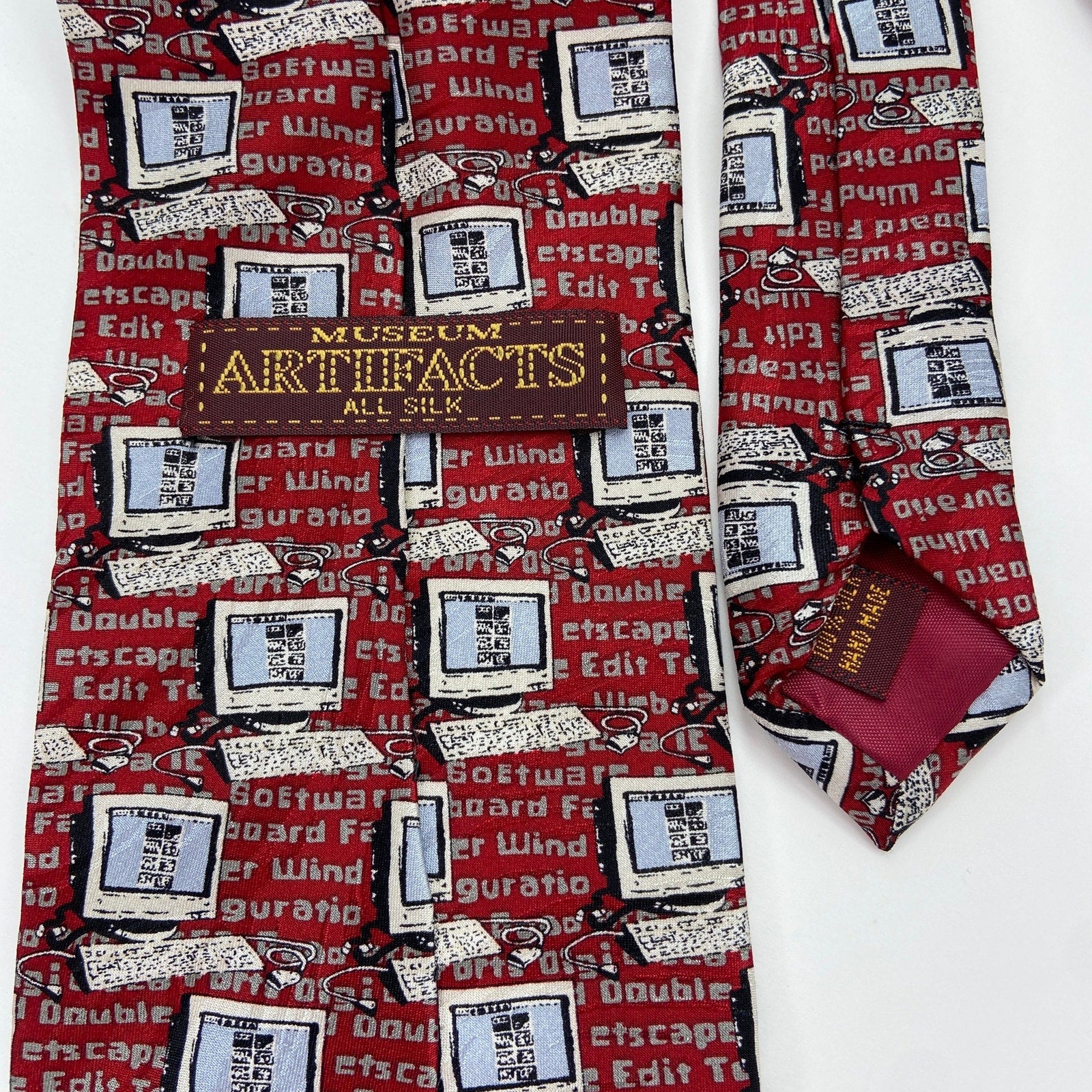 Museum Artifacts Vintage Computer Men's Silk Tie