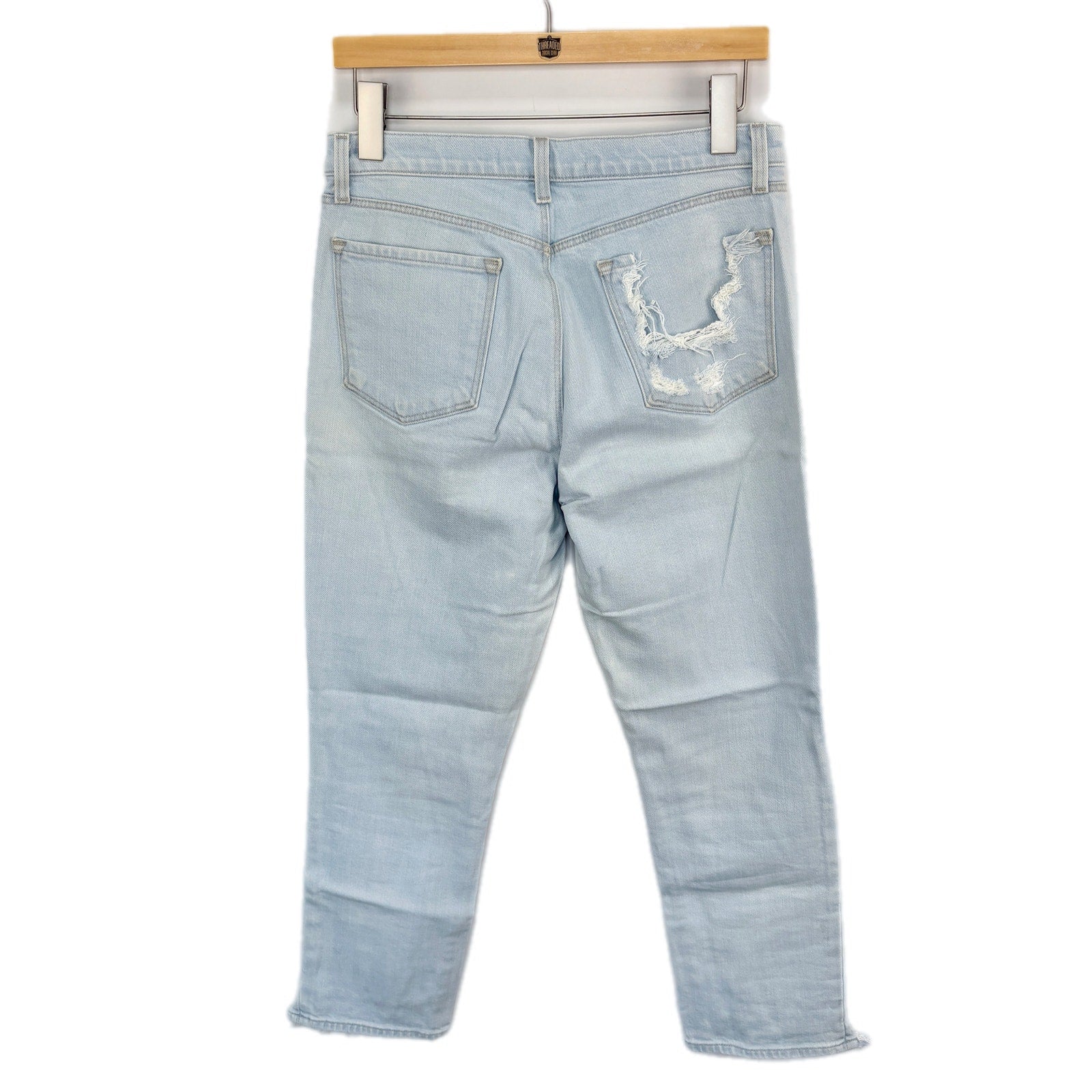 J Brand Ruby High-rise Cropped Cigarette Jeans In Surf Destruct - Women's 29