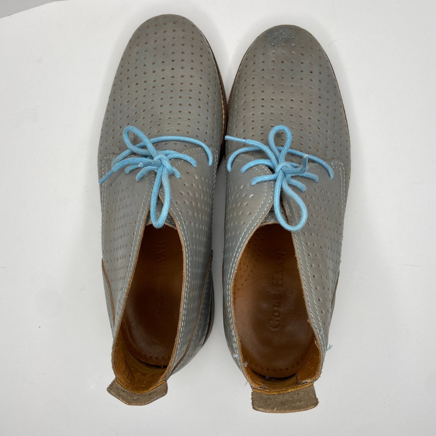 Cole Haan Air Charles Ashley Blue Perforated Boots - Men's Size 9
