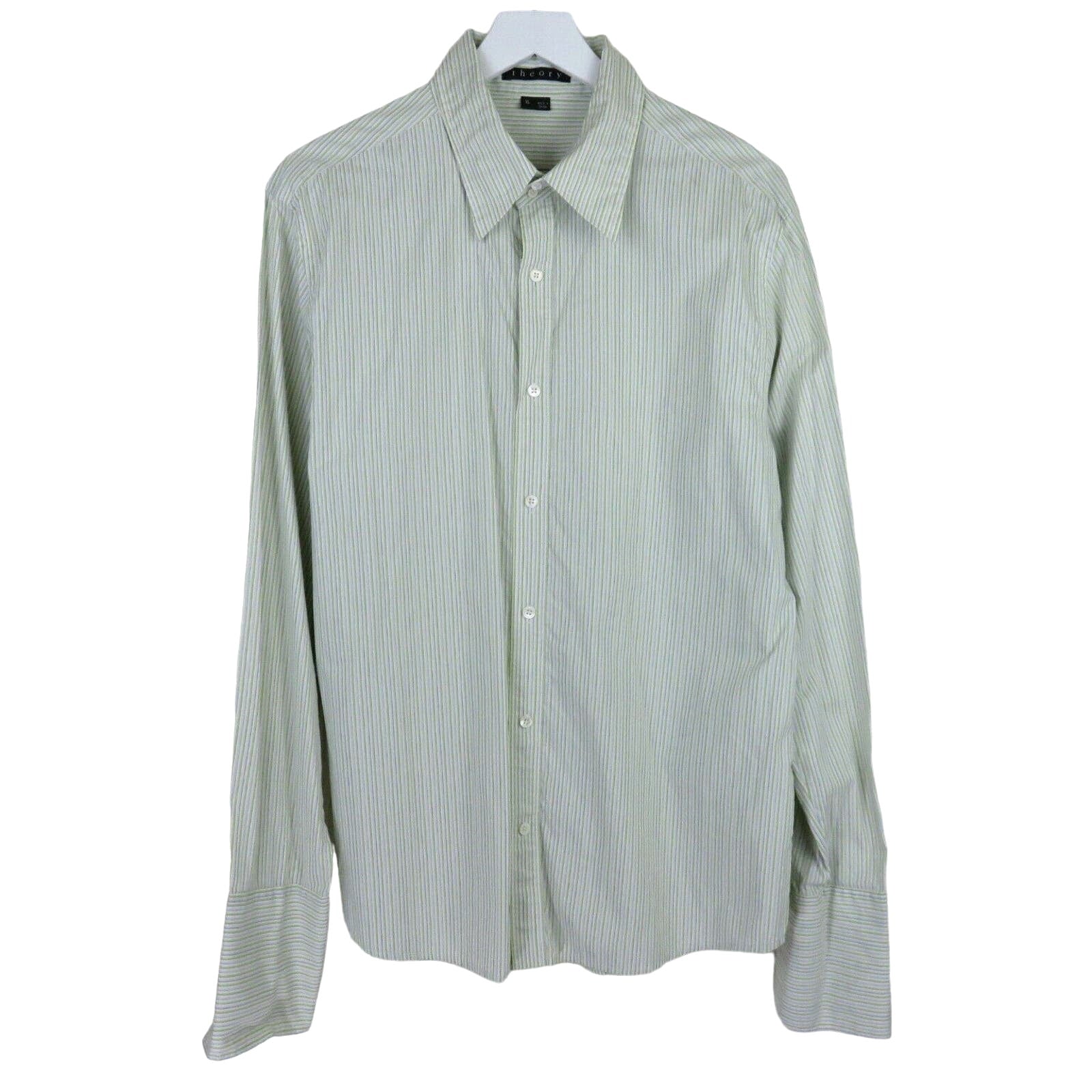 Theory Andrew Striped Button Front Dress Shirt - Men's XL Threaded Social Club Theory Andrew Striped Button Front Dress Shirt - Men's XL Threaded Social Club