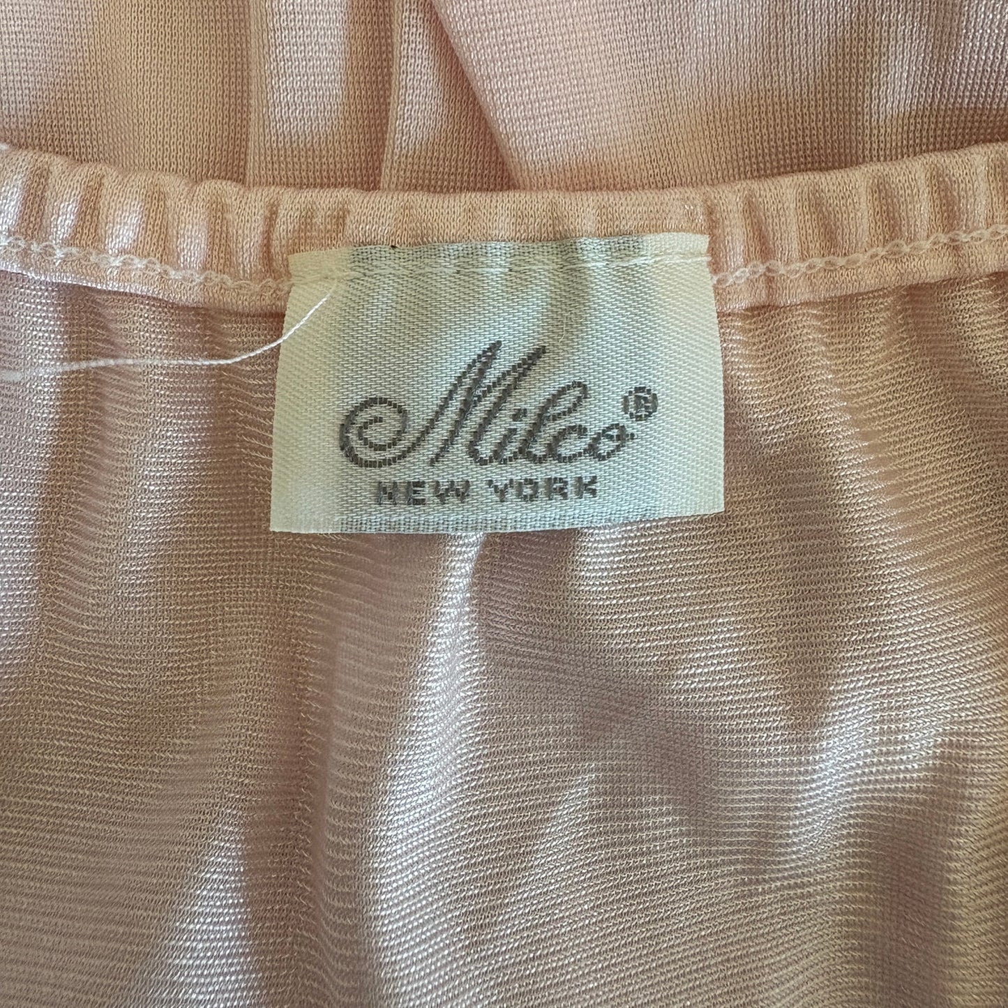 American Vintage Pink Nylon Strappy Long Nightgown Cute Bow - Women's Size M