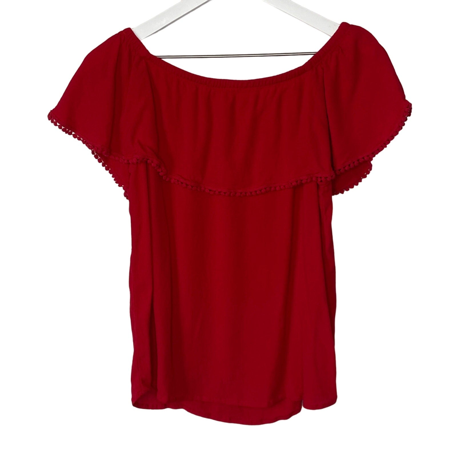 Philosophy Red Off Shoulder Top - Women's Size Small
