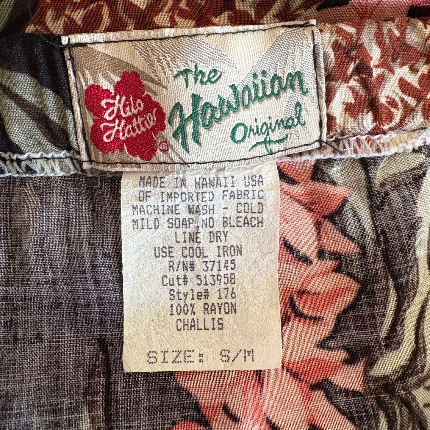 Vintage Hilo Hattie Black Floral 2 Piece Long Skirt Set - Women's Size M