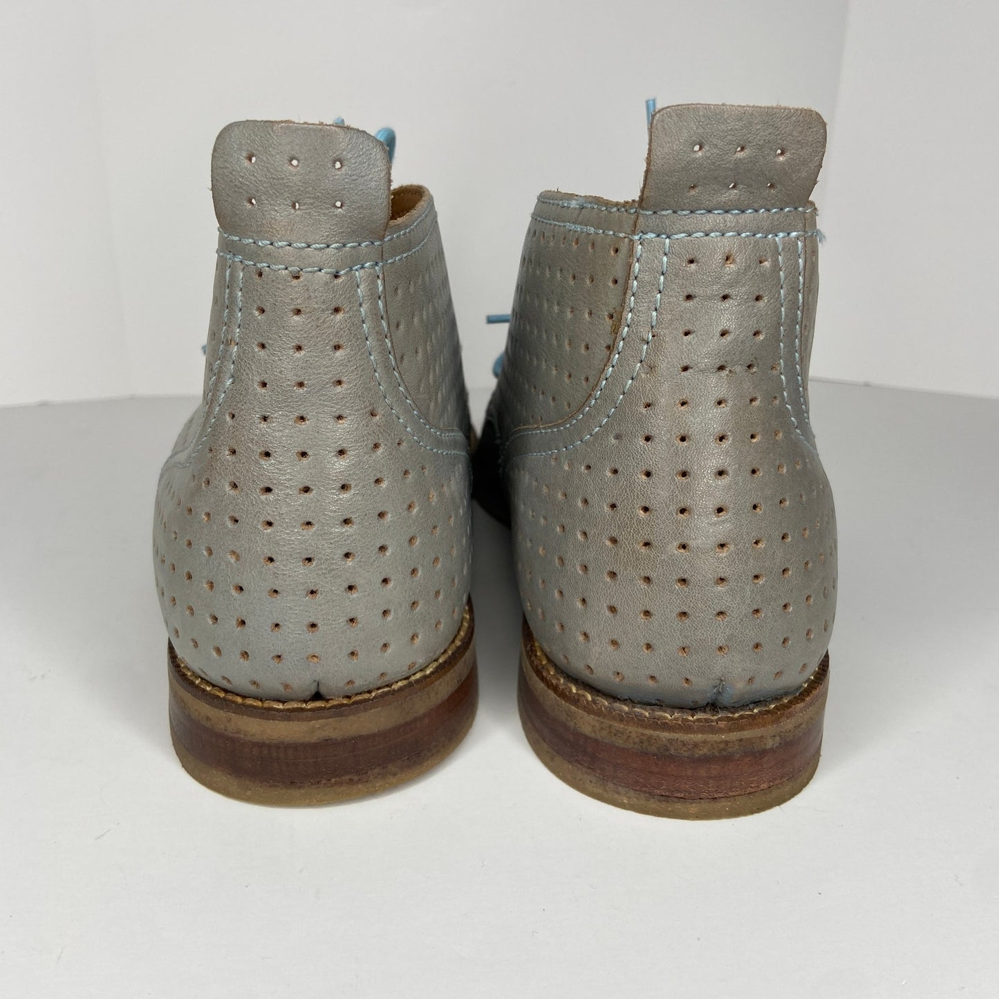 Cole Haan Air Charles Ashley Blue Perforated Boots - Men's Size 9