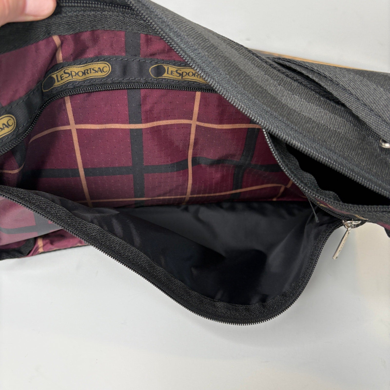LeSportsac Burgundy Plaid Crossbody Everyday Bag