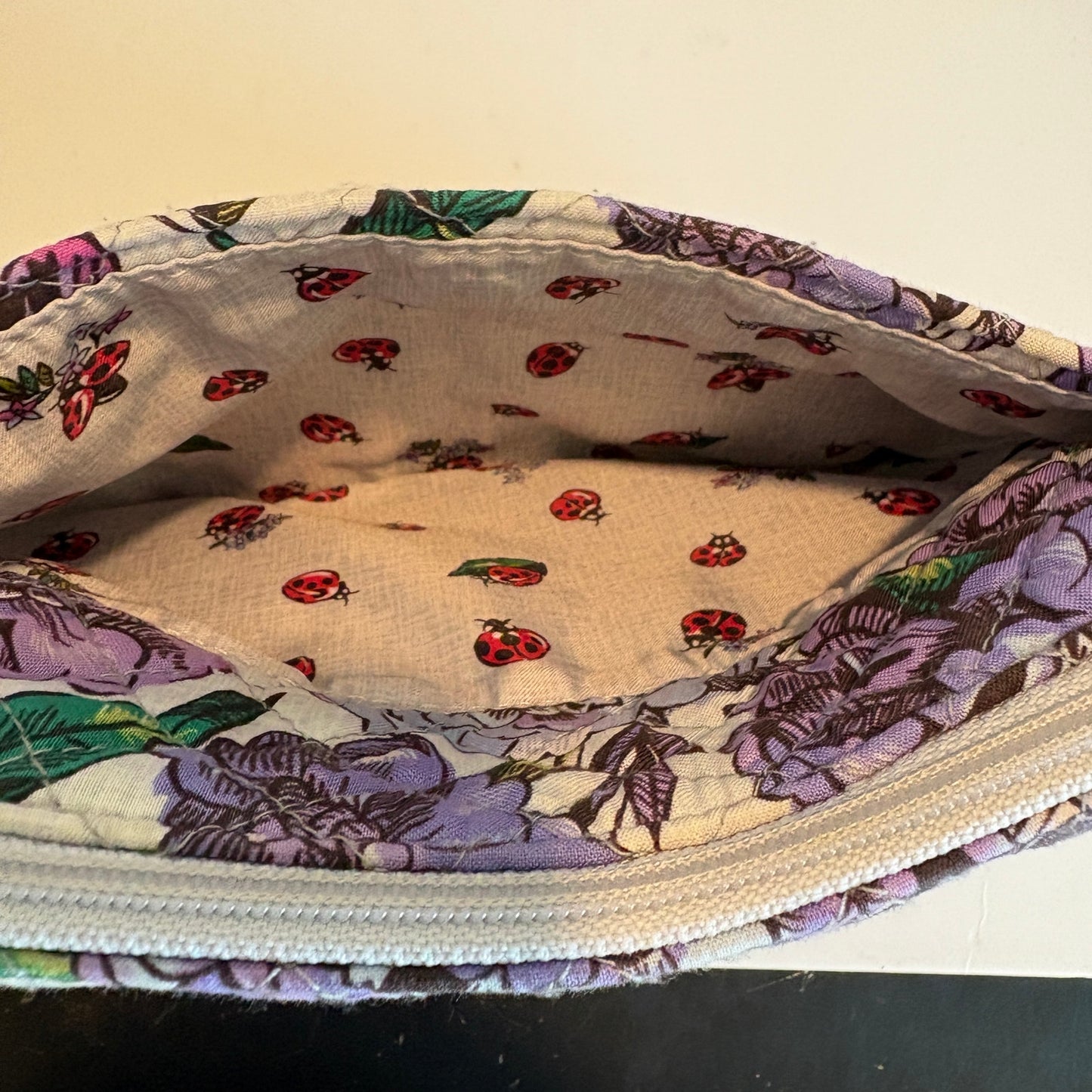 Vera Bradley Lavender Meadow Ladybugs Little Hipster Crossbody