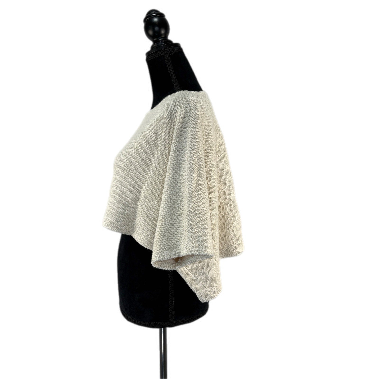 Oversized Cream Knit Crop Shrug Sweater - Women's Size One Size