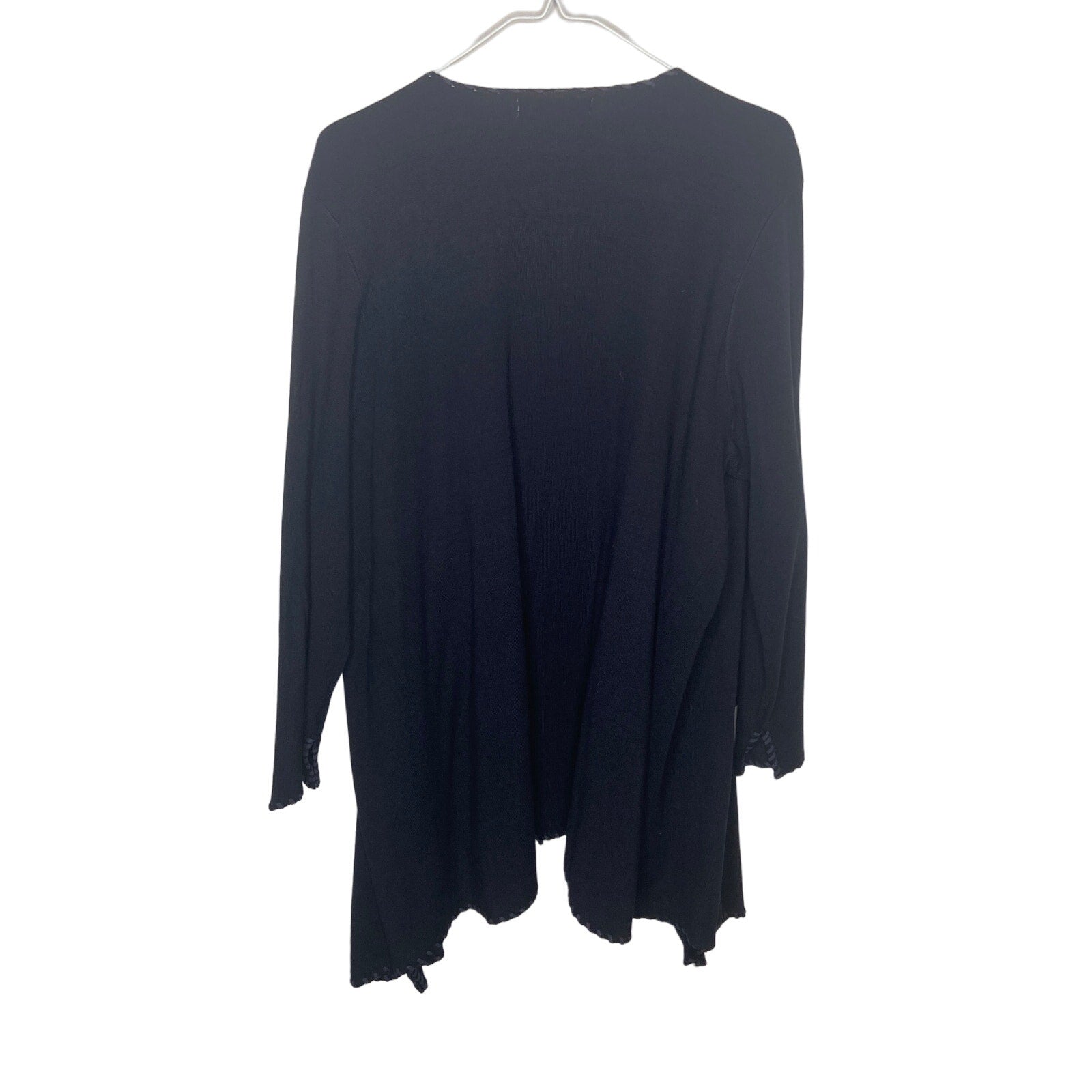 Kate & Mallory Navy Blue Fringe Open Front Cardigan - Women's Plus Size 1X