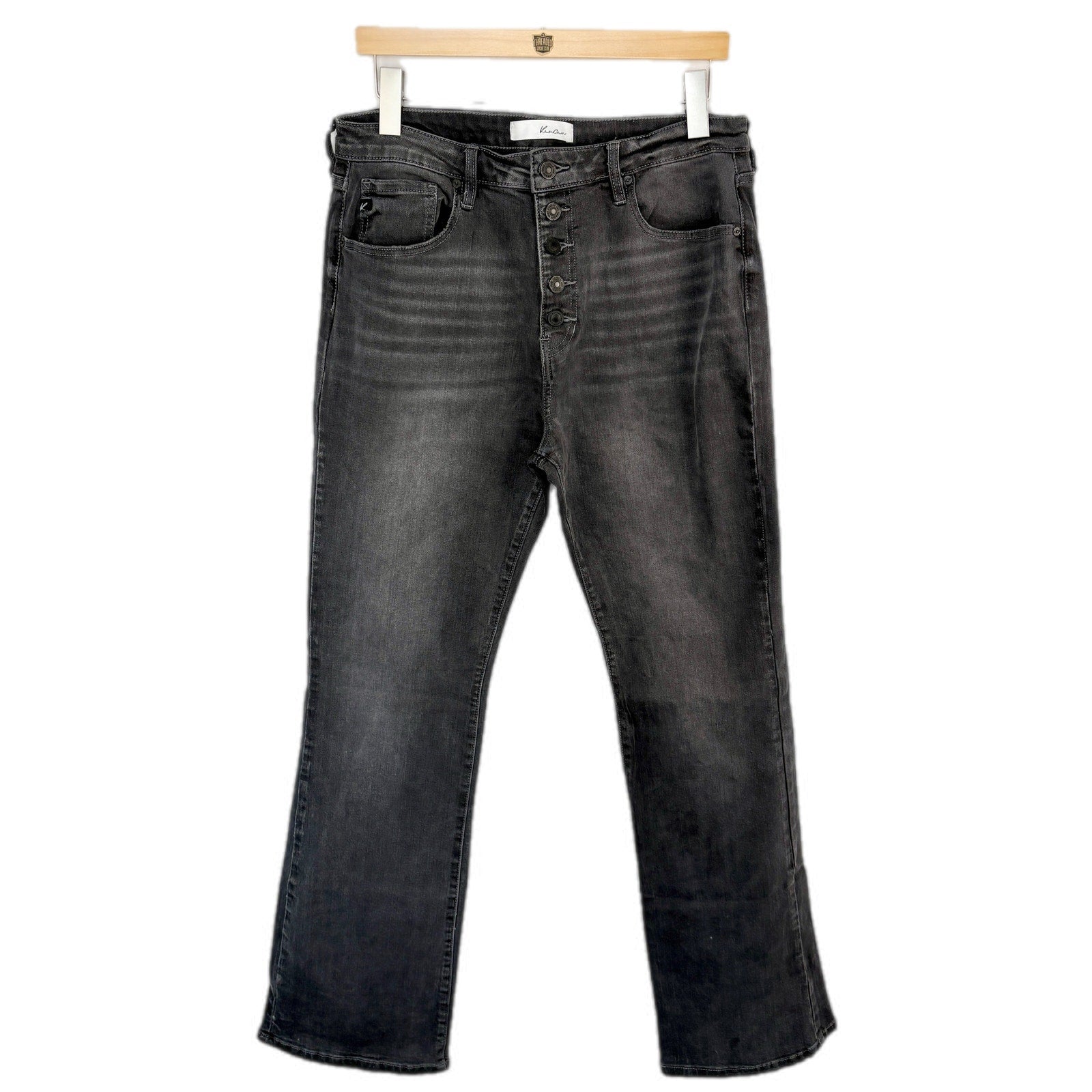 KanCan Faded Black Flare Leg Stretchy Jeans - Women's Size 13