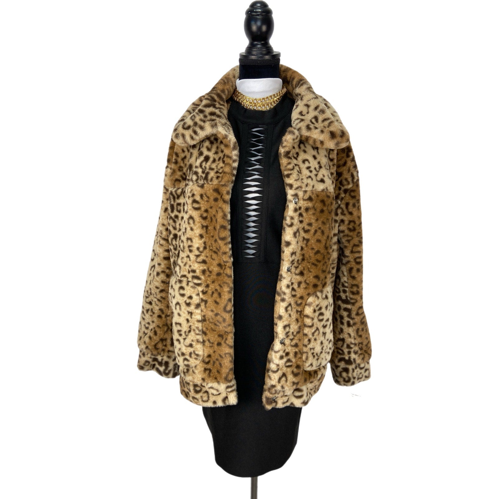 Urban Republic Jaguar Print Faux Fur Jacket NWT - Women's Size XL