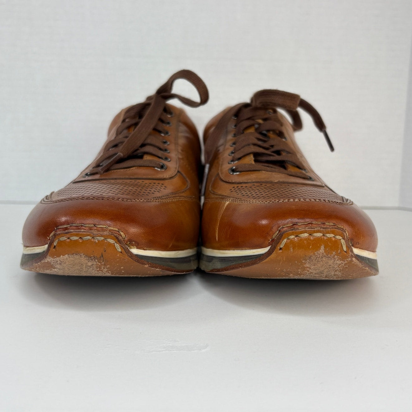 Magnanni Marlow Cognac Leather Sneaker - Men's Size 9.5 M