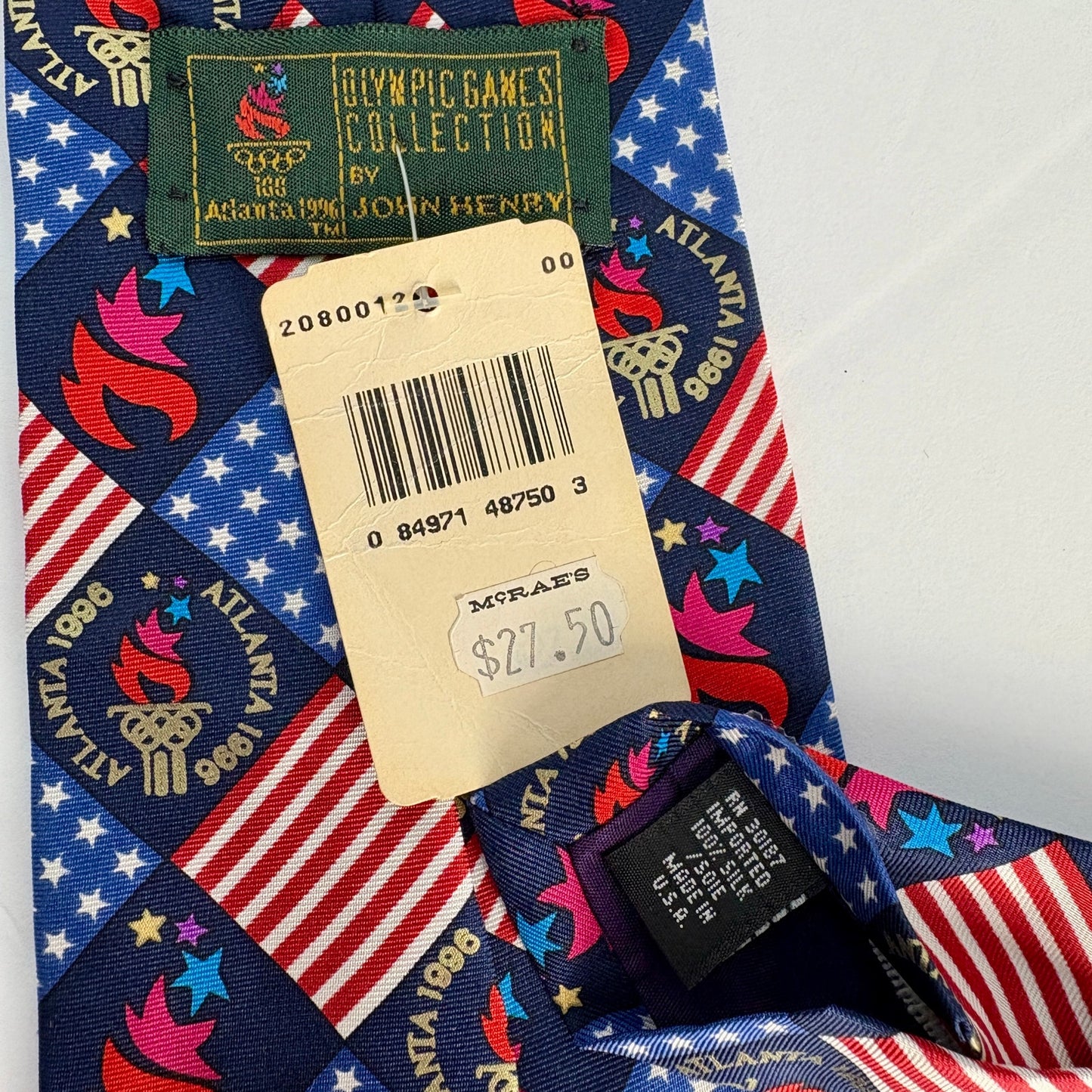 American Vintage Silk 1996 Atlanta Olympic Games Men's Tie NWT