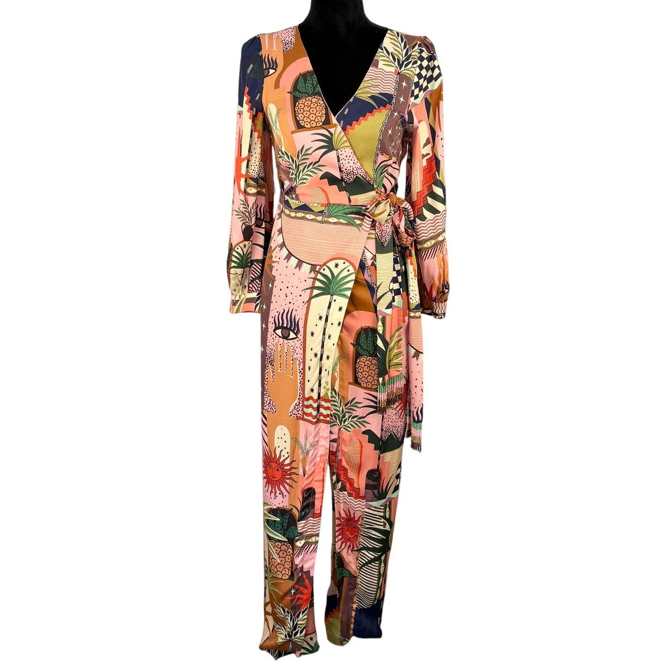 Farm Rio Mystic City Wrap Split Leg Jumpsuit - Women's Size XS