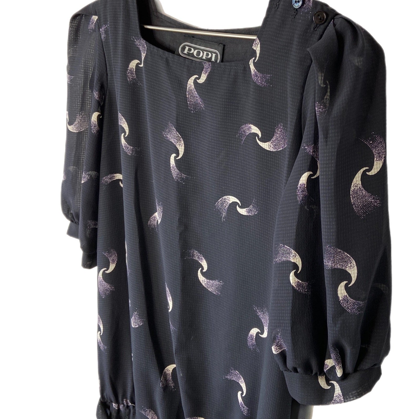 Vintage 90's Drop Waist Tiered Ruffle Dress - Women's Size 7/8