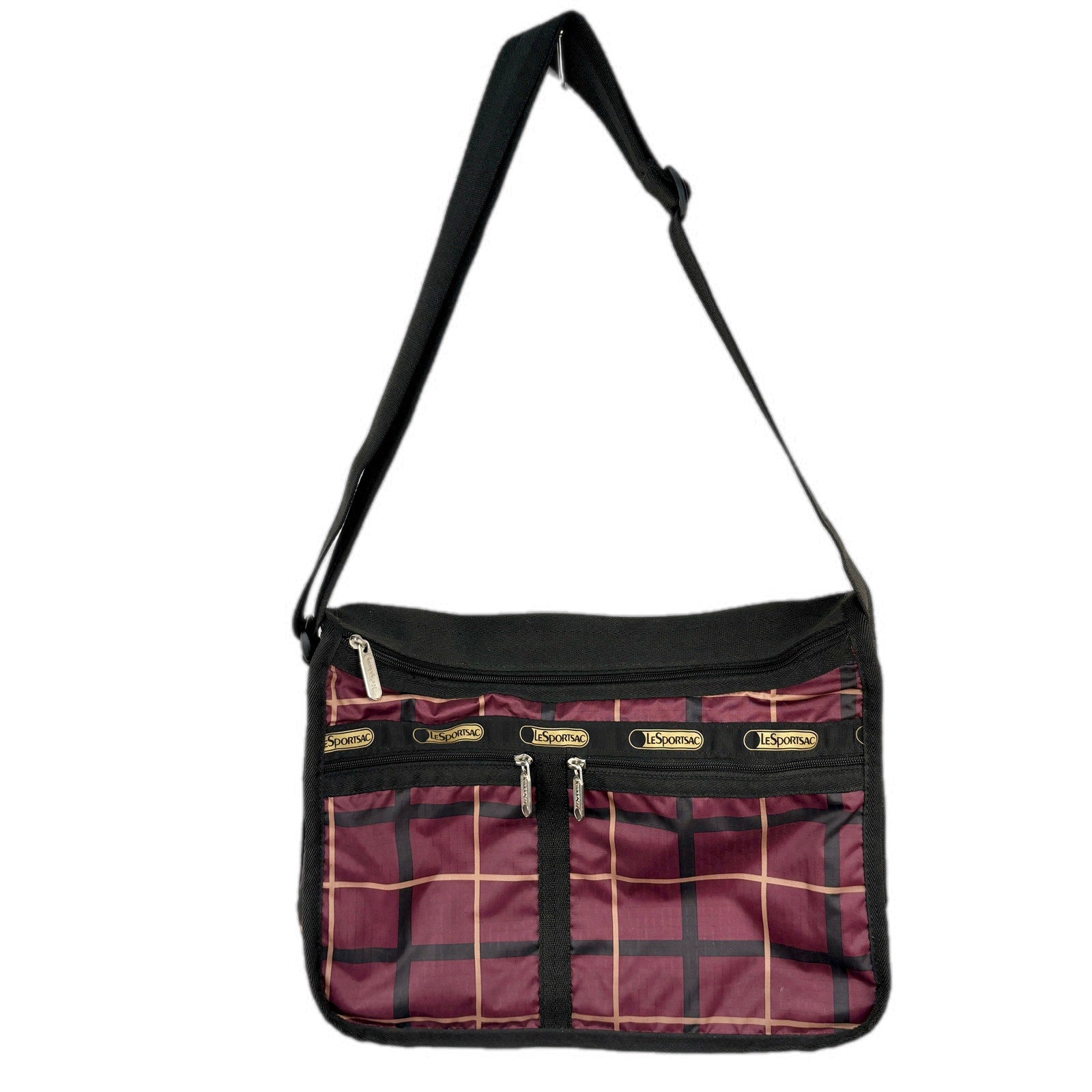 LeSportsac Burgundy Plaid Crossbody Everyday Bag