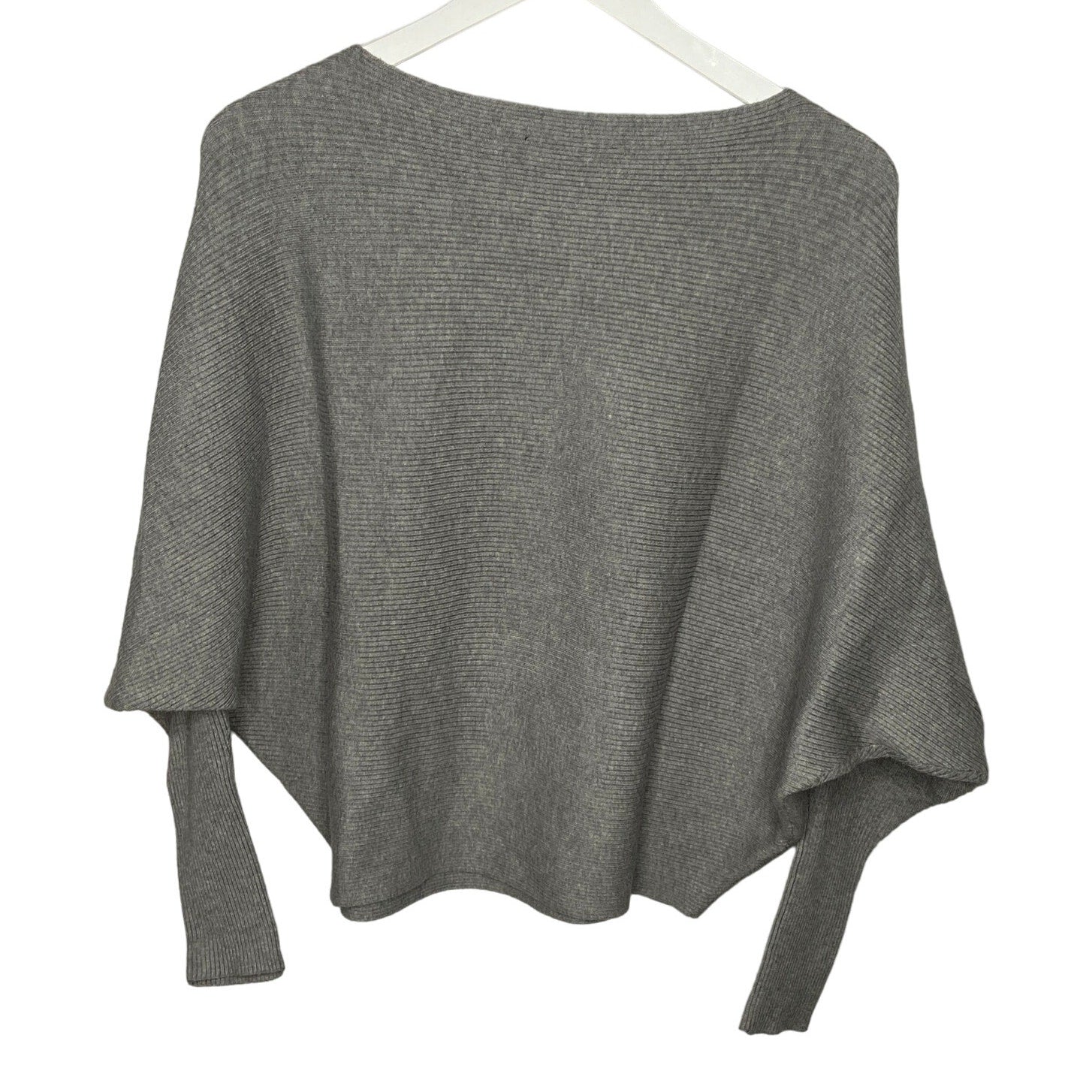 Joan Vass Gray Dolman Sweater Button Embellished Shoulder - Women's Size L